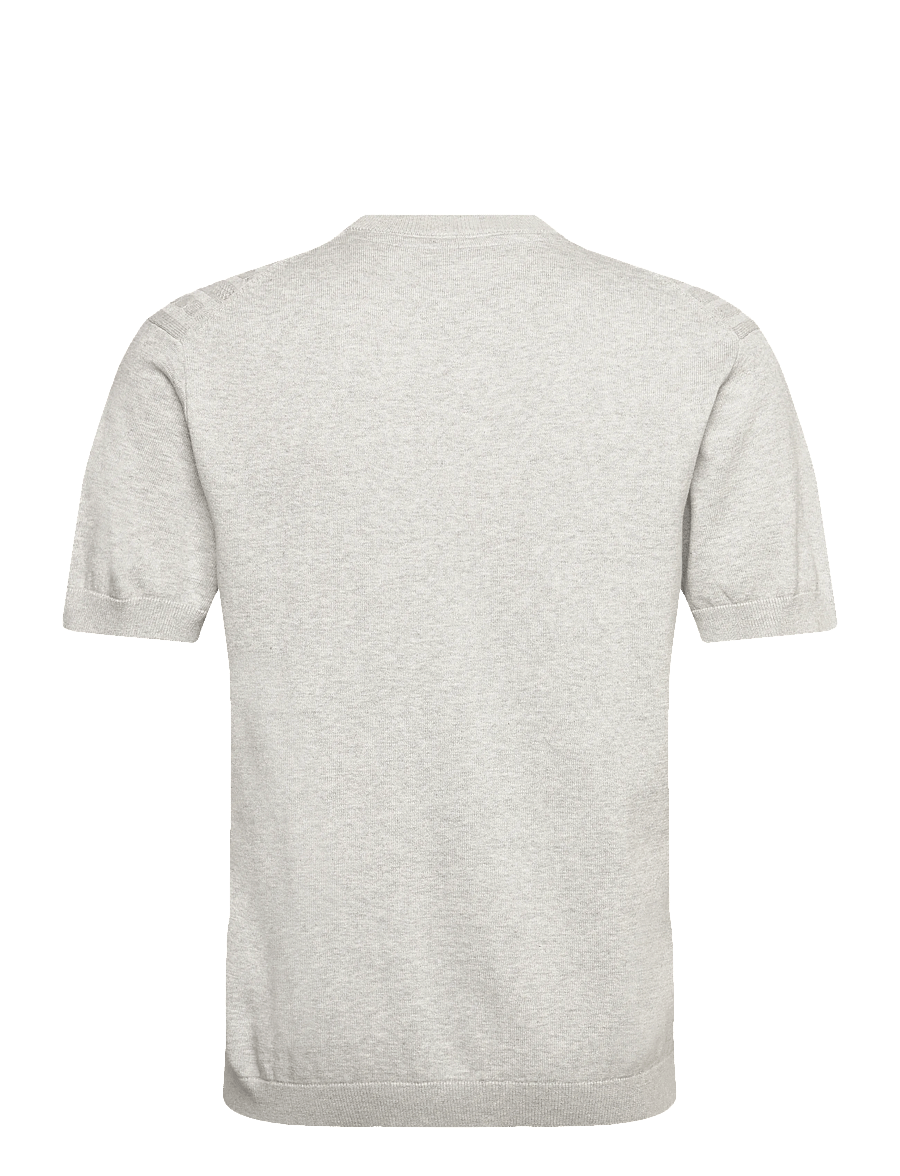 Lindbergh - Knitted S/S o-neck tee - gestrickte polohemden - grey mel - 2
