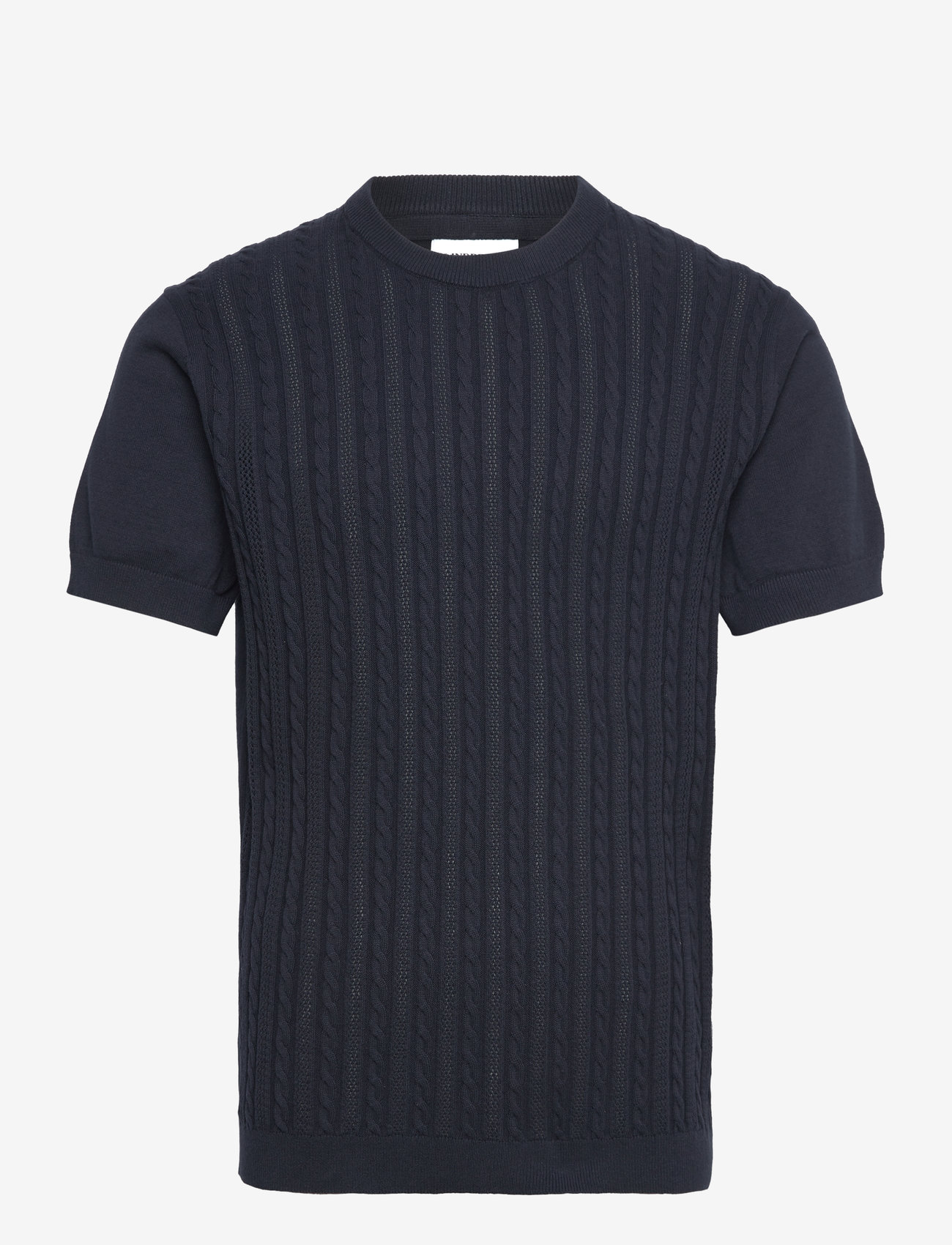 Lindbergh - Knitted S/S o-neck tee - rund hals - navy - 1