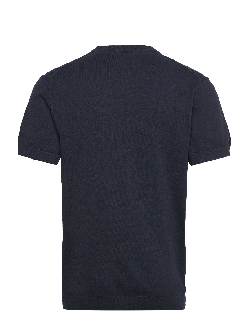Lindbergh - Knitted S/S o-neck tee - kootud polosärgid - navy - 2