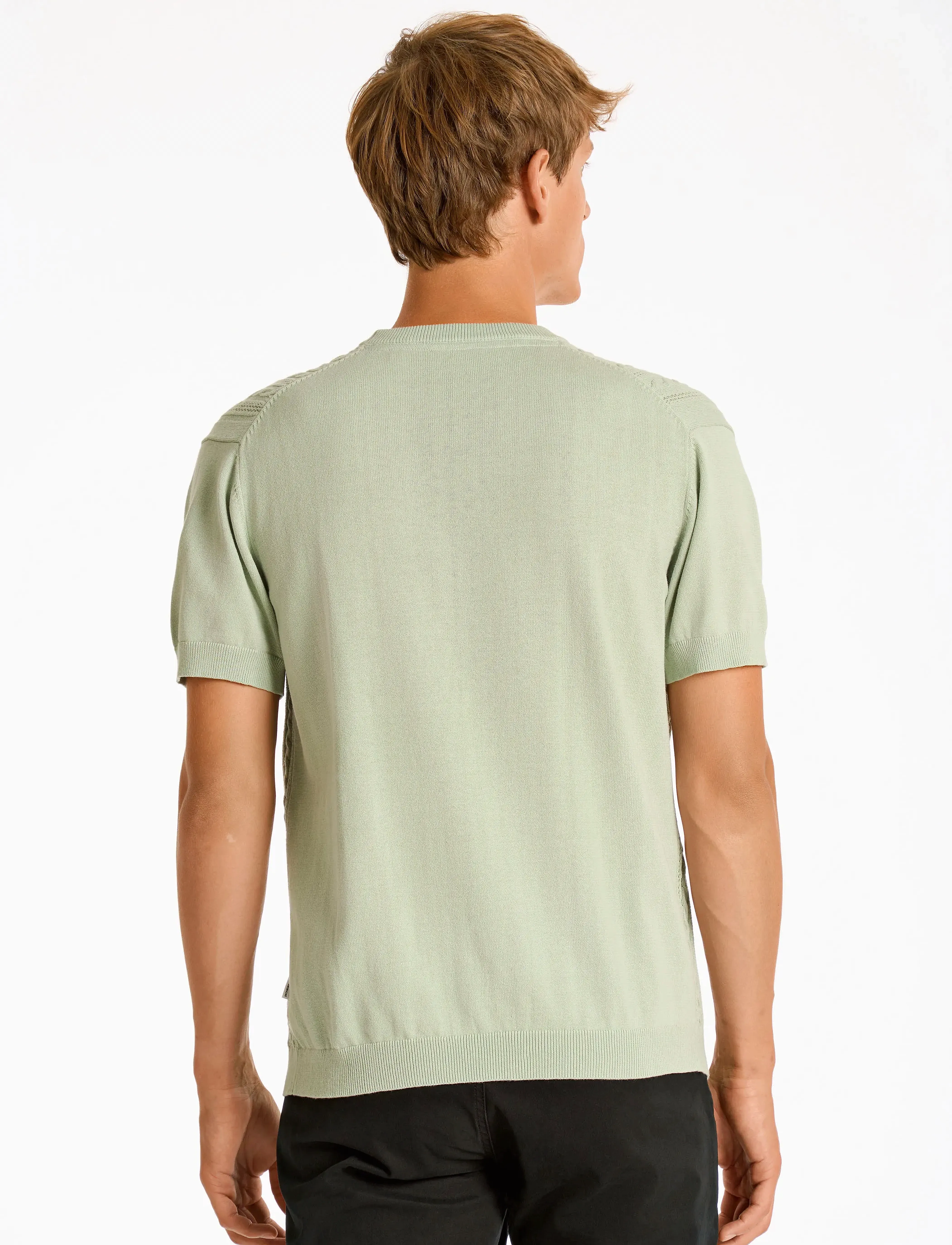 Lindbergh - Knitted S/S o-neck tee - knitted polos - pastel green - 3