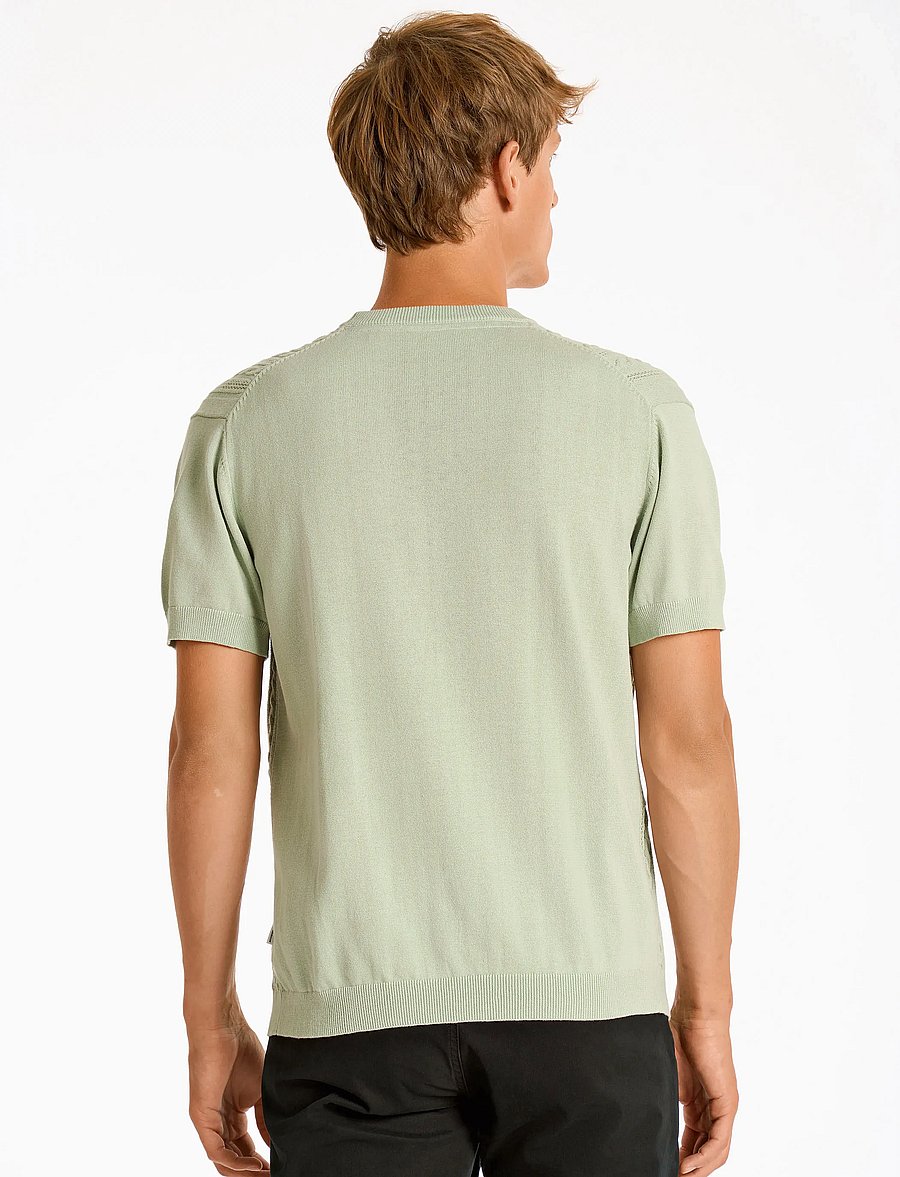 Lindbergh - Knitted S/S o-neck tee - gestrickte polohemden - pastel green - 3