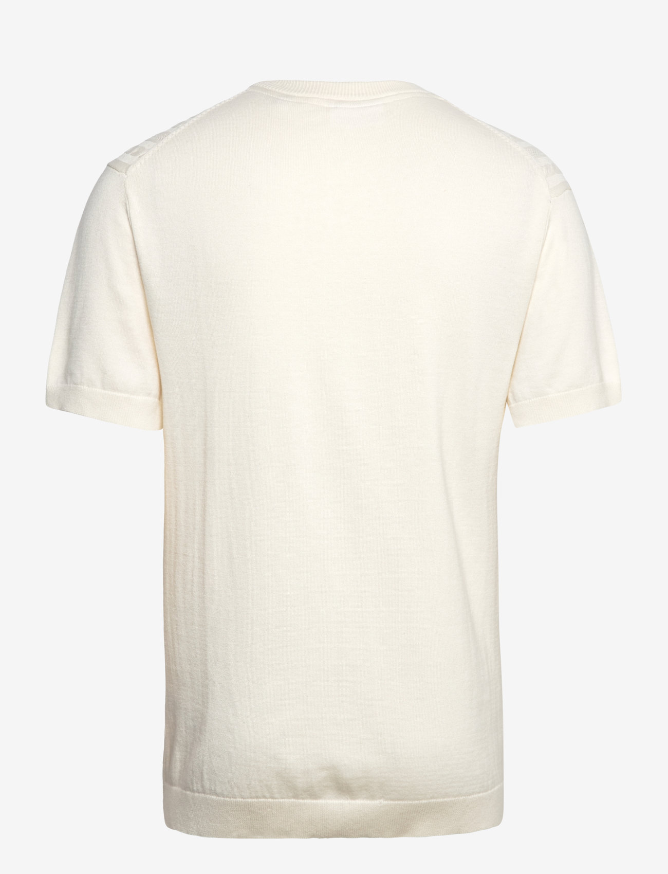 Lindbergh - Knitted S/S o-neck tee - stickade pikéer - pearl white - 2