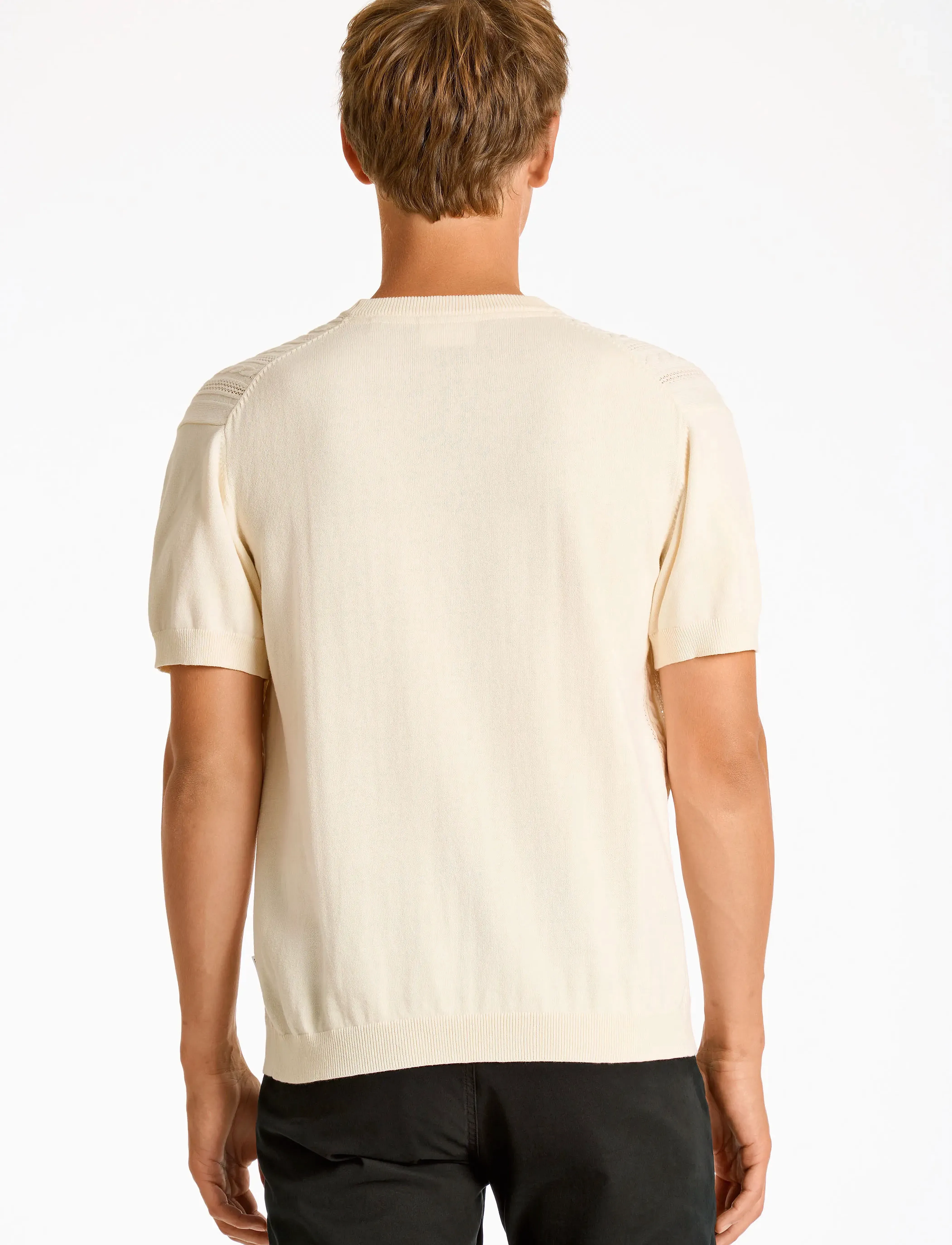 Lindbergh - Knitted S/S o-neck tee - knitted polos - pearl white - 3