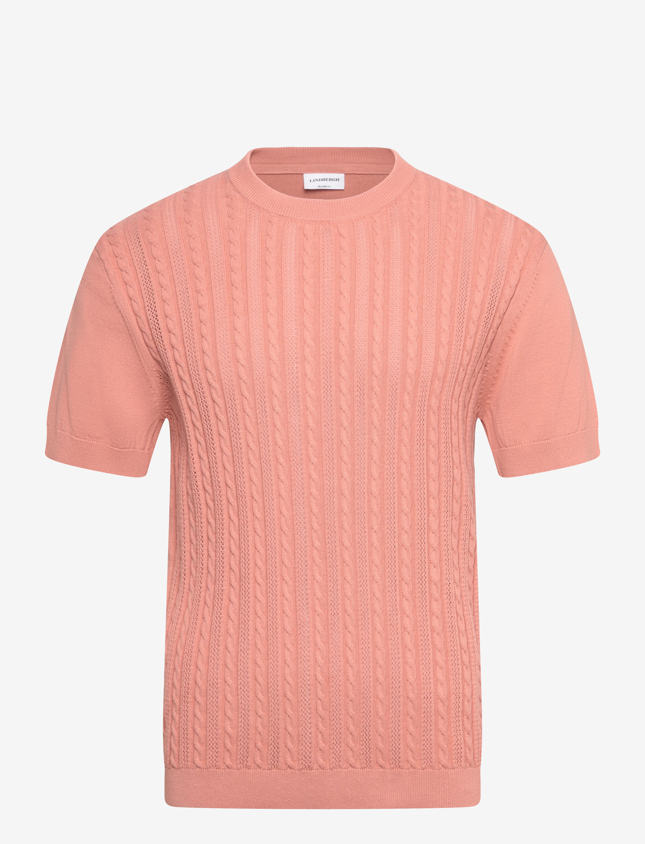 Lindbergh - Knitted S/S o-neck tee - kootud polosärgid - rose - 1