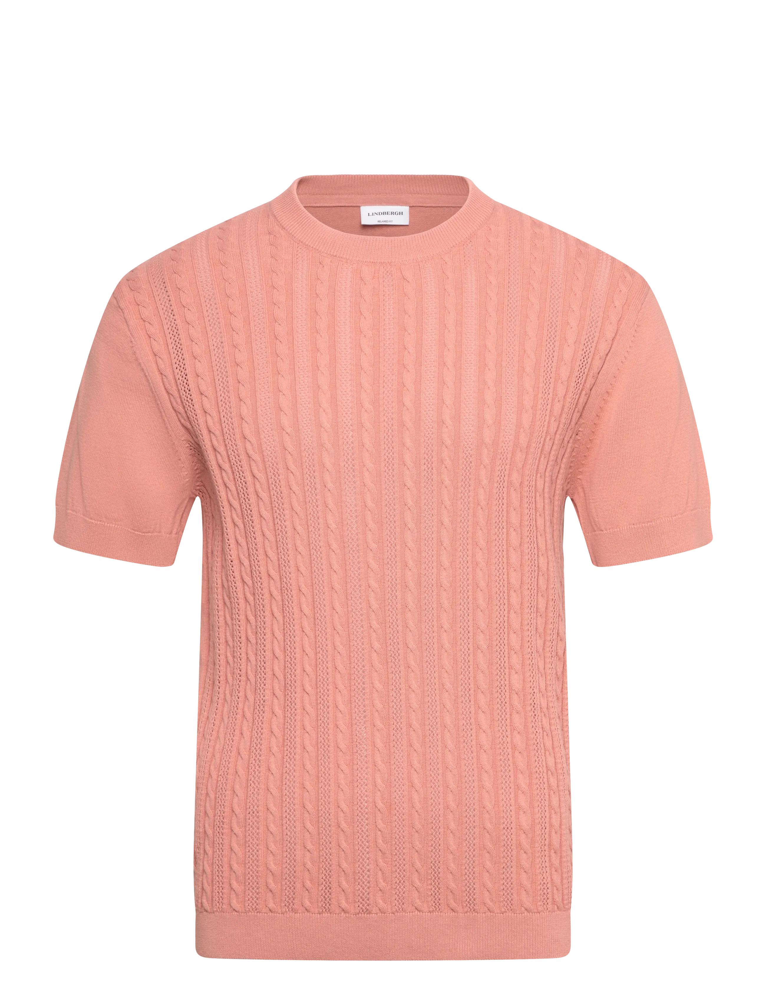 Lindbergh - Knitted S/S o-neck tee - polos en tricot - rose - 1
