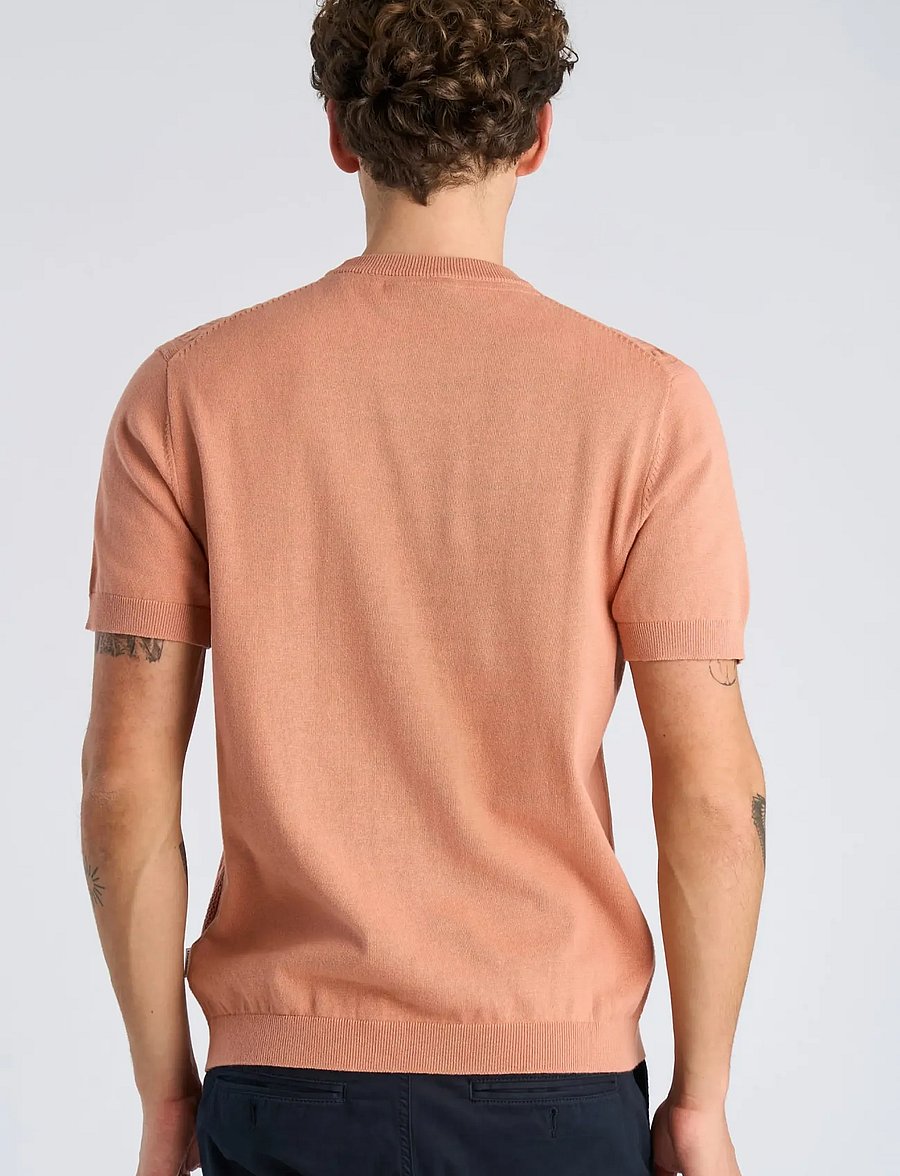 Lindbergh - Knitted S/S o-neck tee - polos en tricot - rose - 4