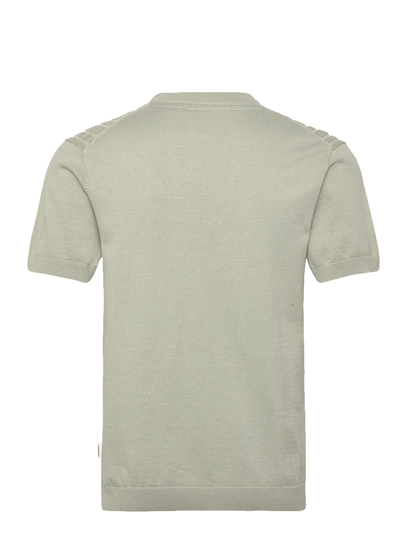 Lindbergh - Knitted S/S o-neck tee - gestrickte polohemden - sage green - 2