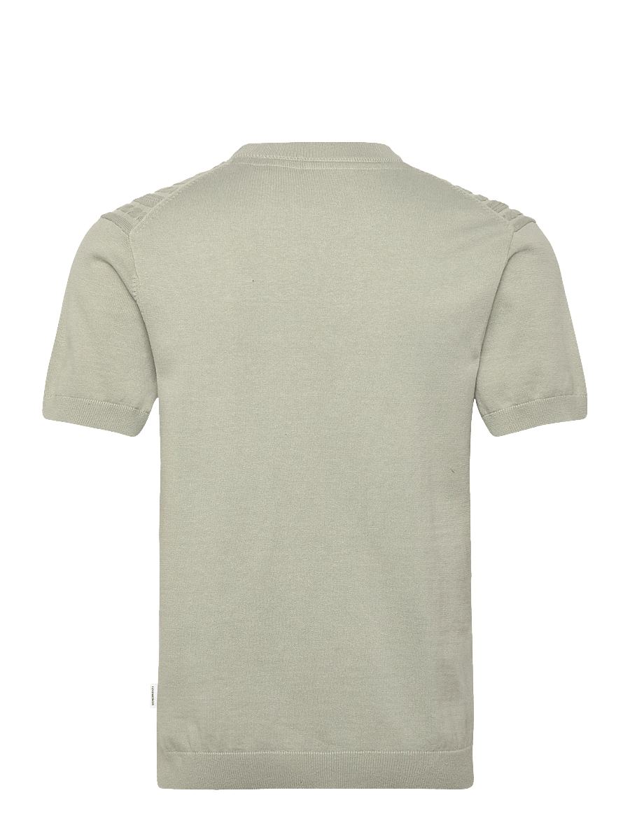 Lindbergh - Knitted S/S o-neck tee - gestrickte polohemden - sage green - 2