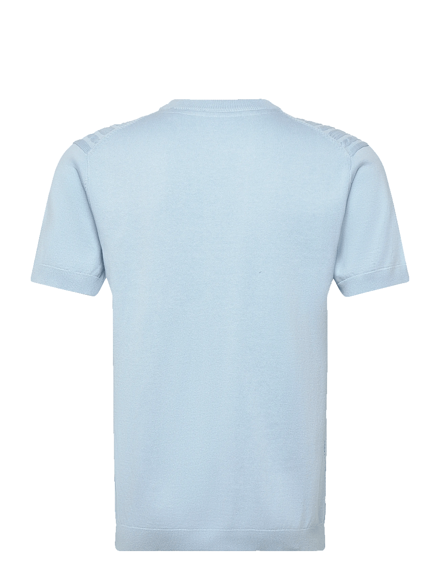 Lindbergh - Knitted S/S o-neck tee - gestrickte polohemden - sky blue - 2