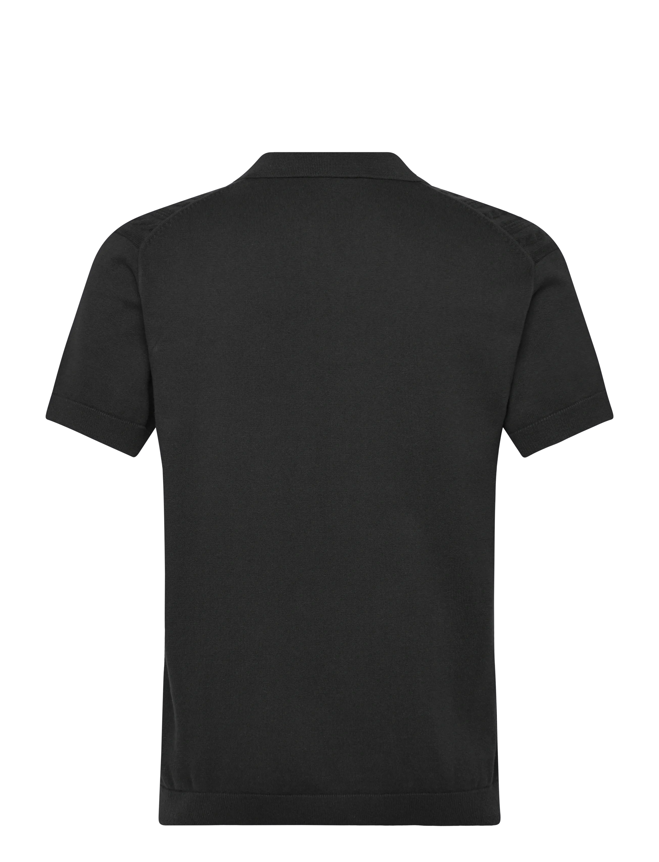 Lindbergh - Knitted S/S cable v-neck polo - polostrik - black - 2