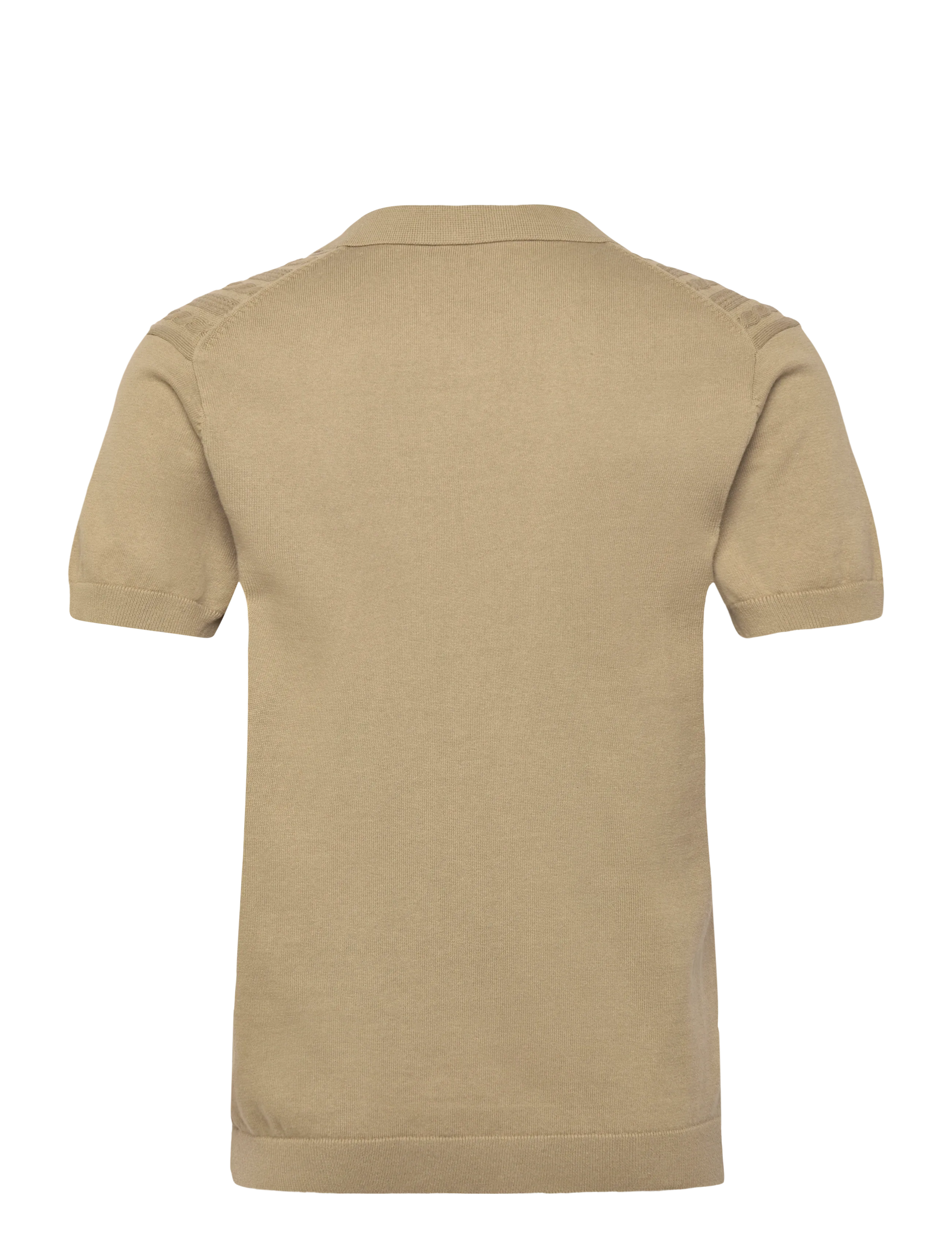 Lindbergh - Knitted S/S cable v-neck polo - knitted polos - dusty green - 2