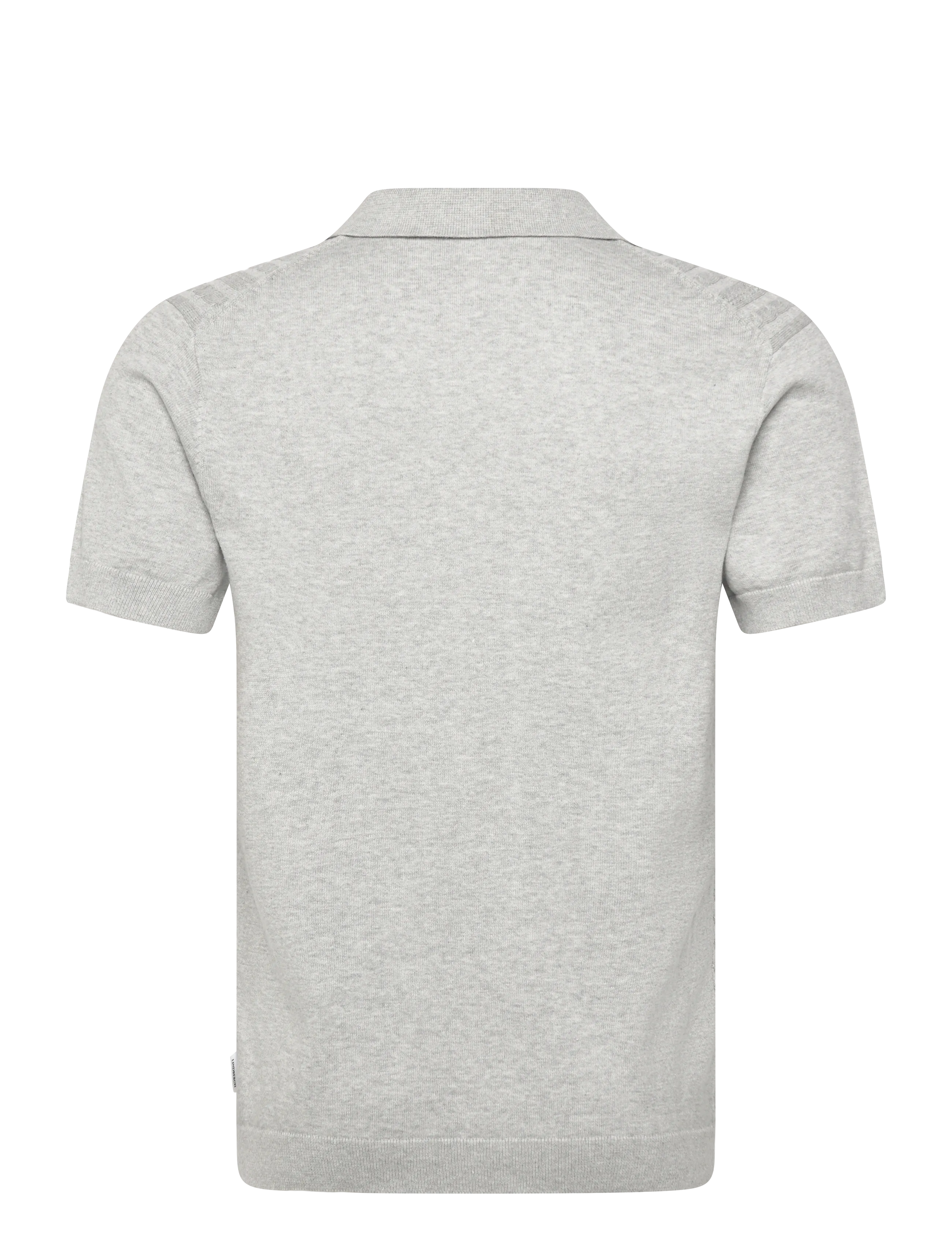Lindbergh - Knitted S/S cable v-neck polo - gestrickte polohemden - grey mel - 2