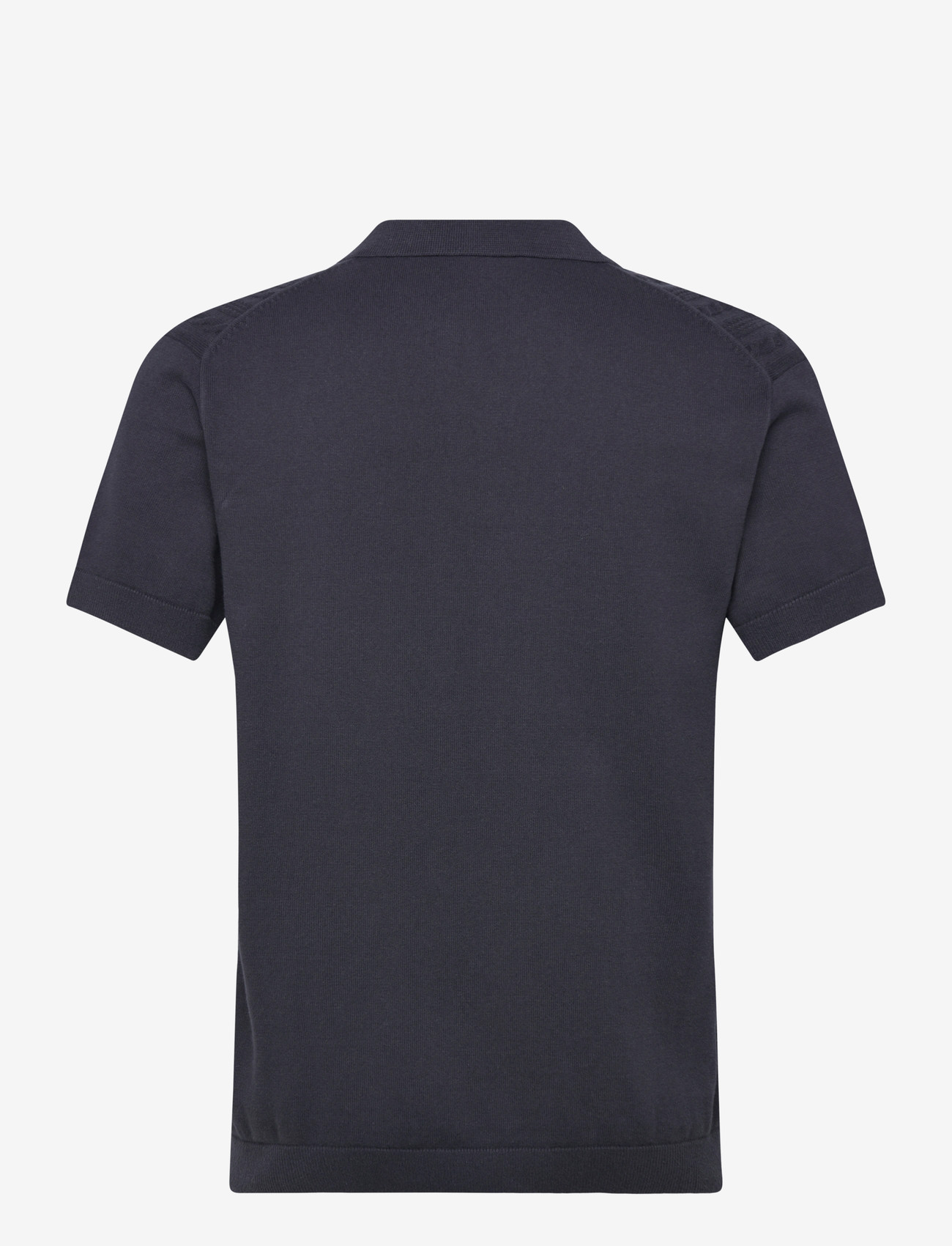 Lindbergh - Knitted S/S cable v-neck polo - gestrickte polohemden - navy - 2