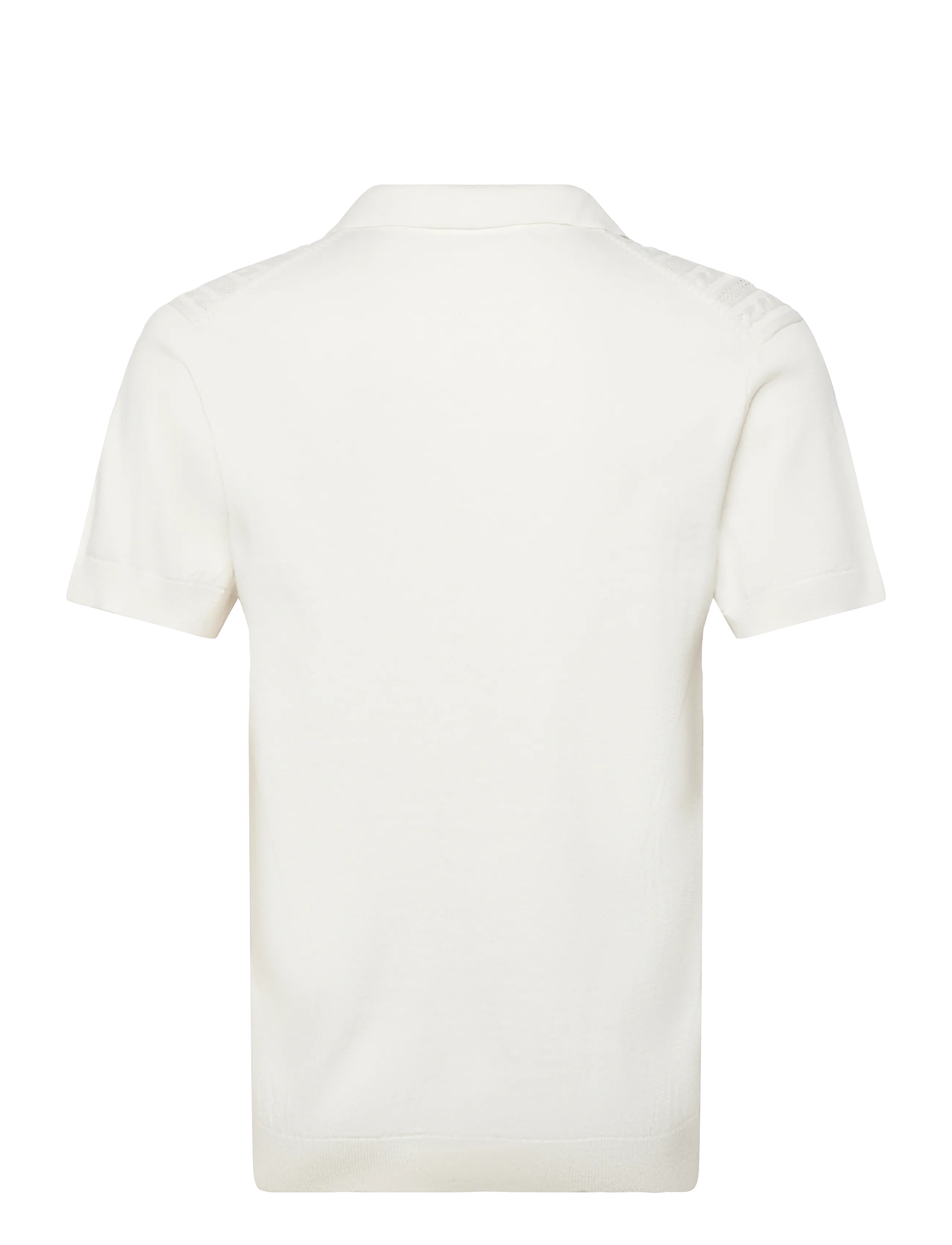 Lindbergh - Knitted S/S cable v-neck polo - dzianinowe bluzki polo - pearl white - 2