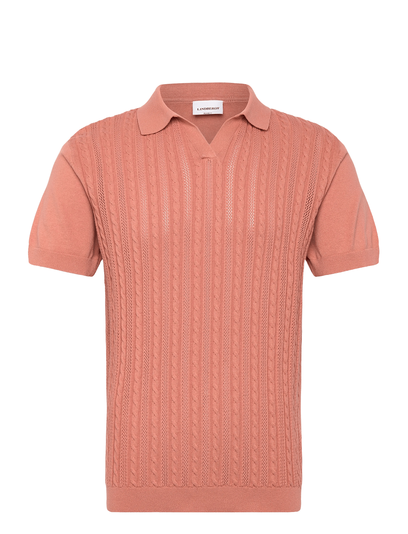 Lindbergh - Knitted S/S Cable V-Neck