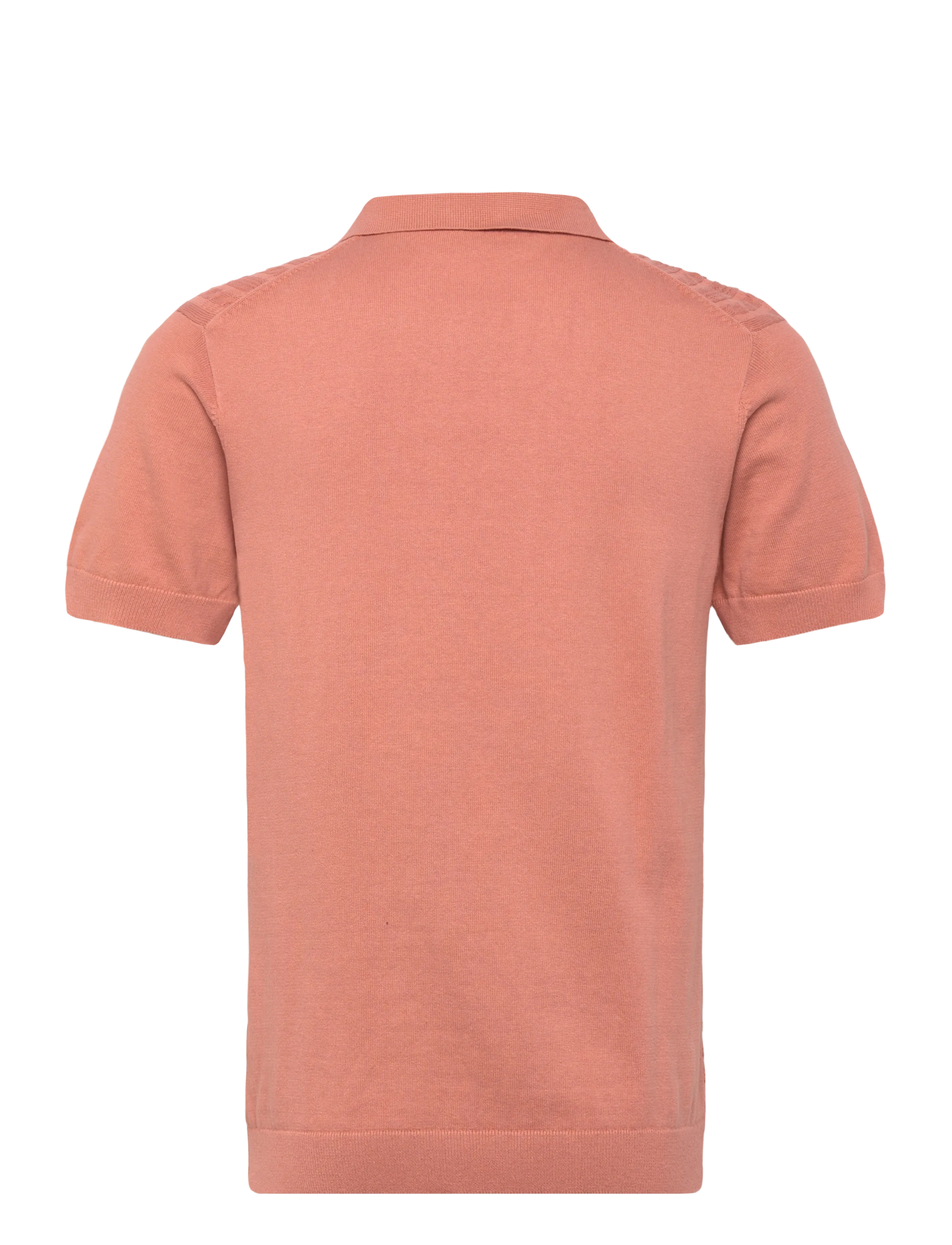 Lindbergh - Knitted S/S cable v-neck polo - prjónaðir pólóbolir - rose - 2