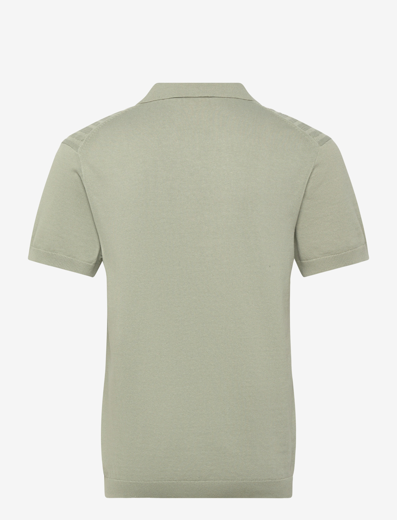 Lindbergh - Knitted S/S cable v-neck polo - polostrik - sage green - 2