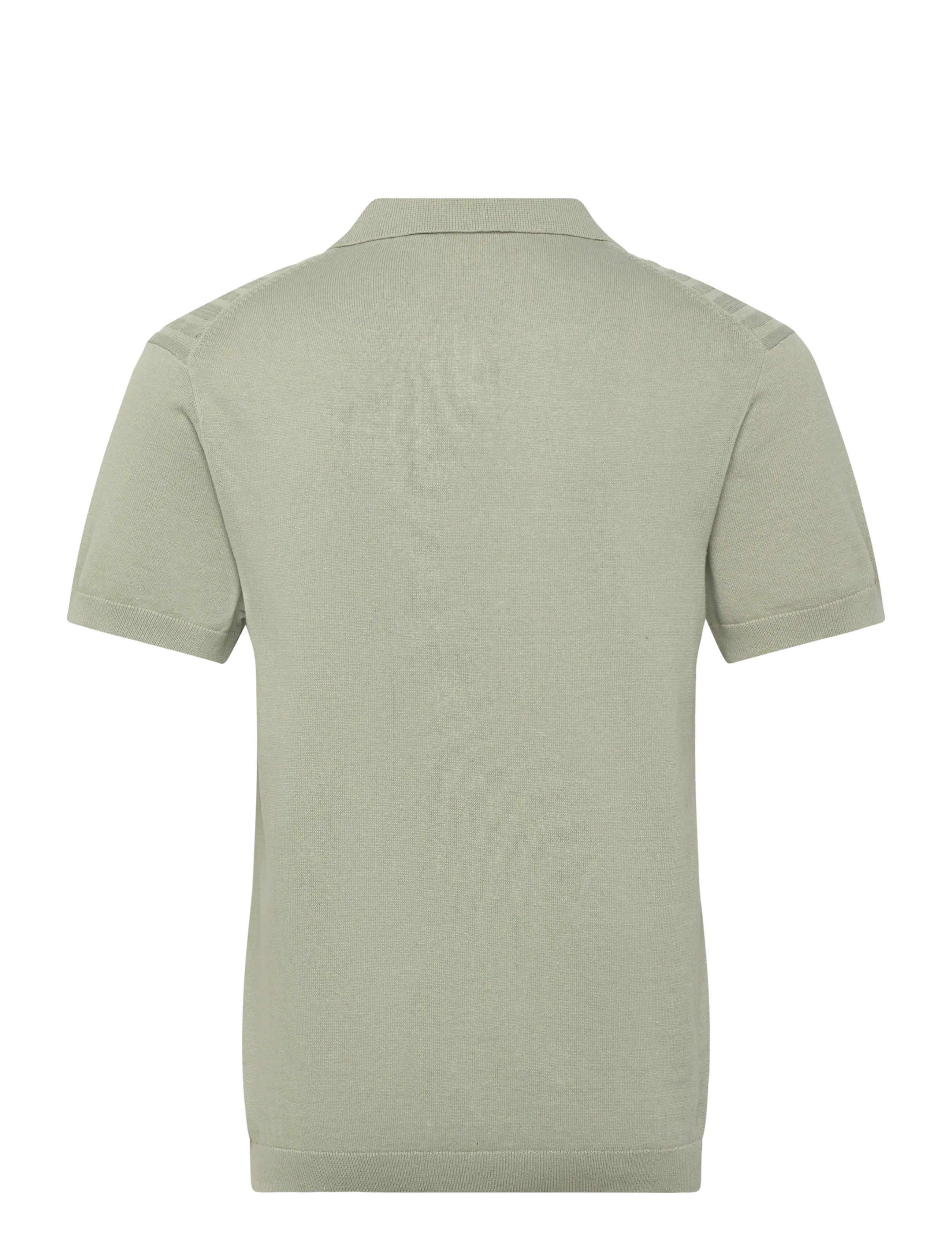Lindbergh - Knitted S/S cable v-neck polo - gestrickte polohemden - sage green - 2