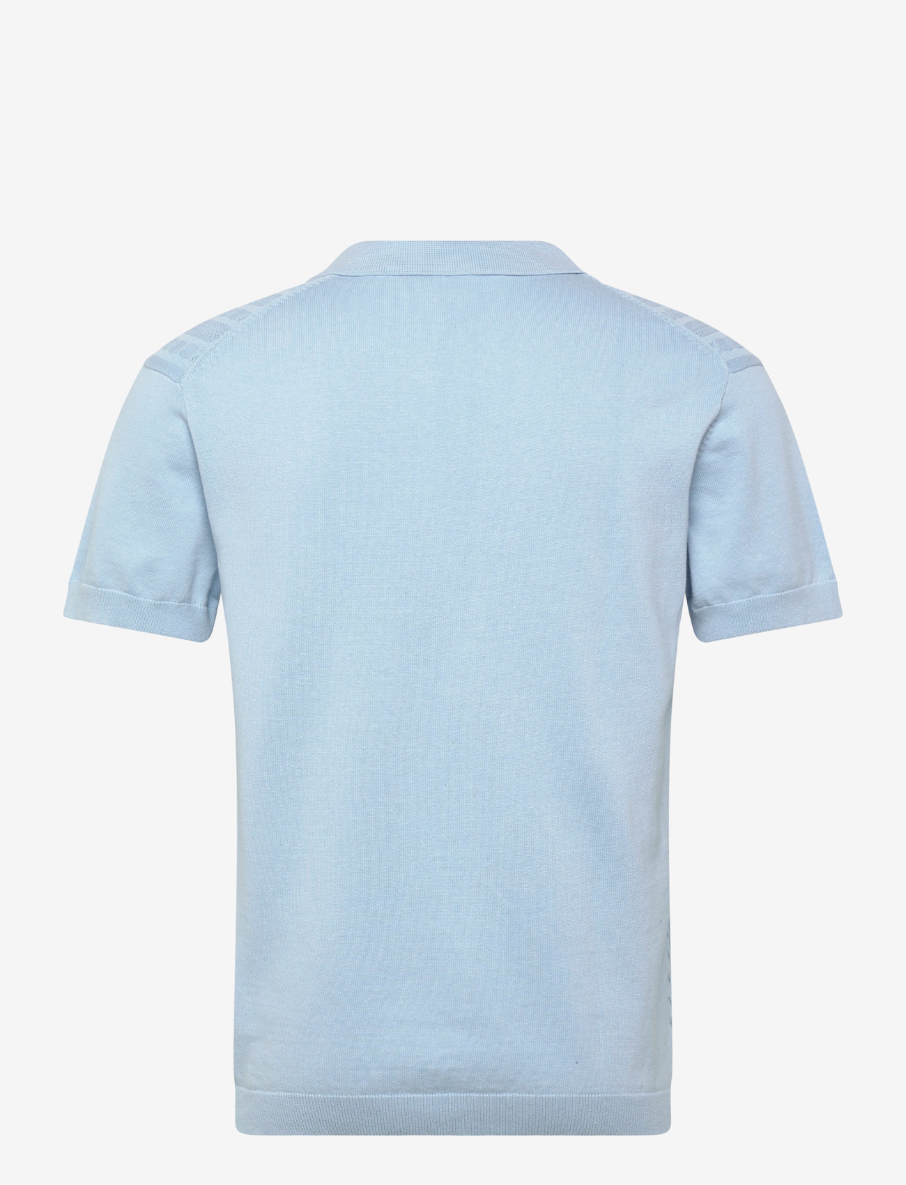 Lindbergh - Knitted S/S cable v-neck polo - gestrickte polohemden - sky blue - 2