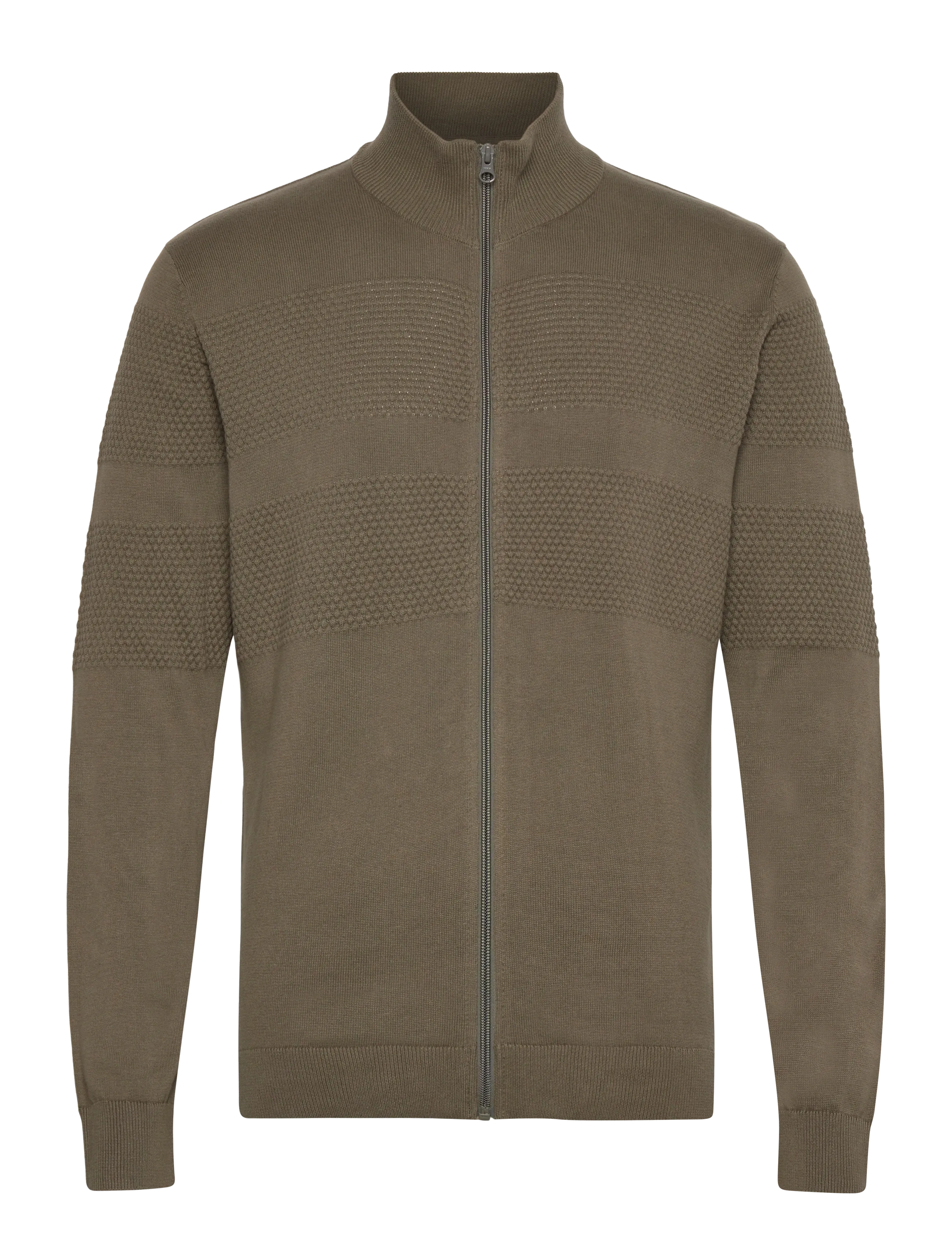 Zip through purl cardigan - ARMY