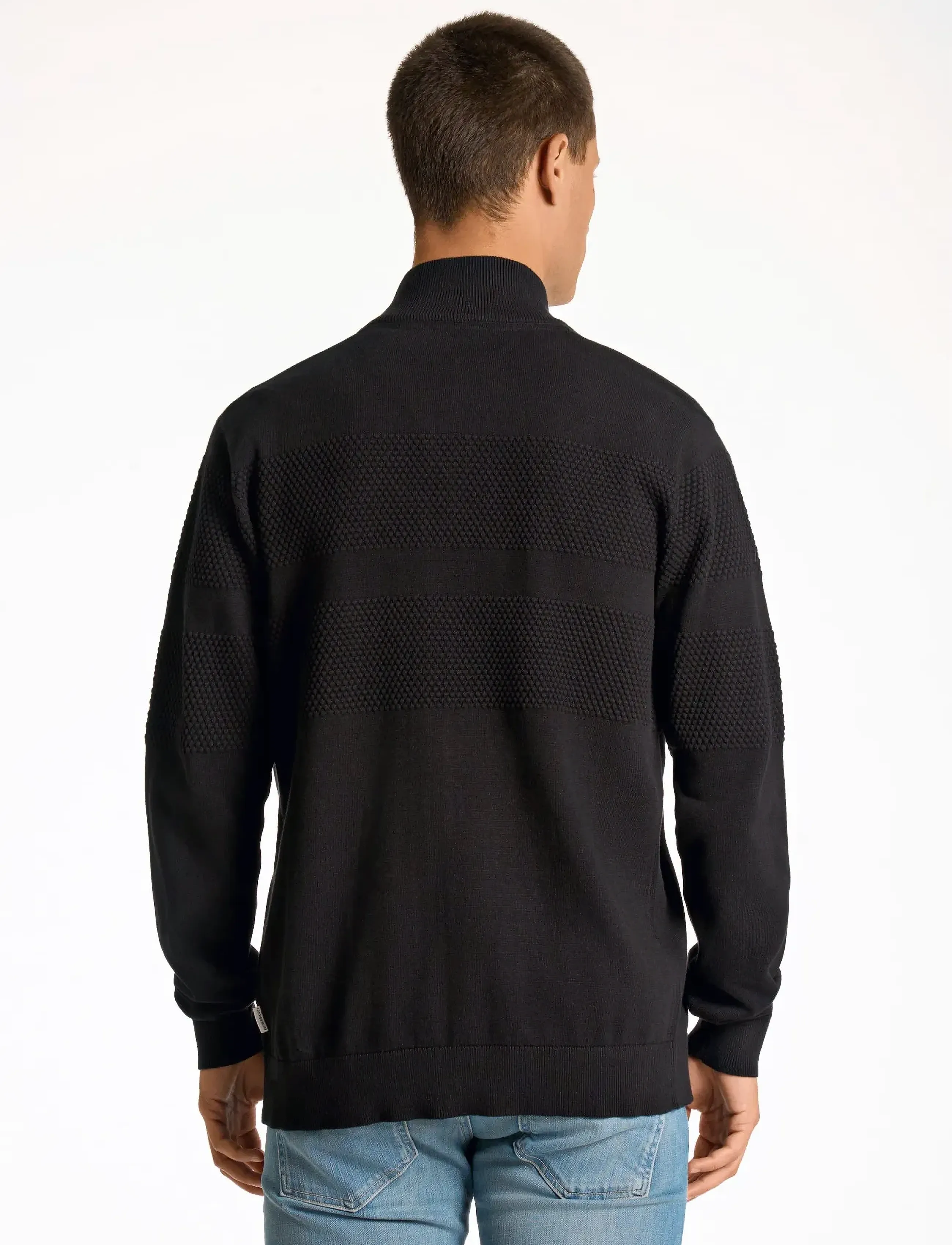 Lindbergh - Zip through purl cardigan - fødselsdagsgaver - black - 3
