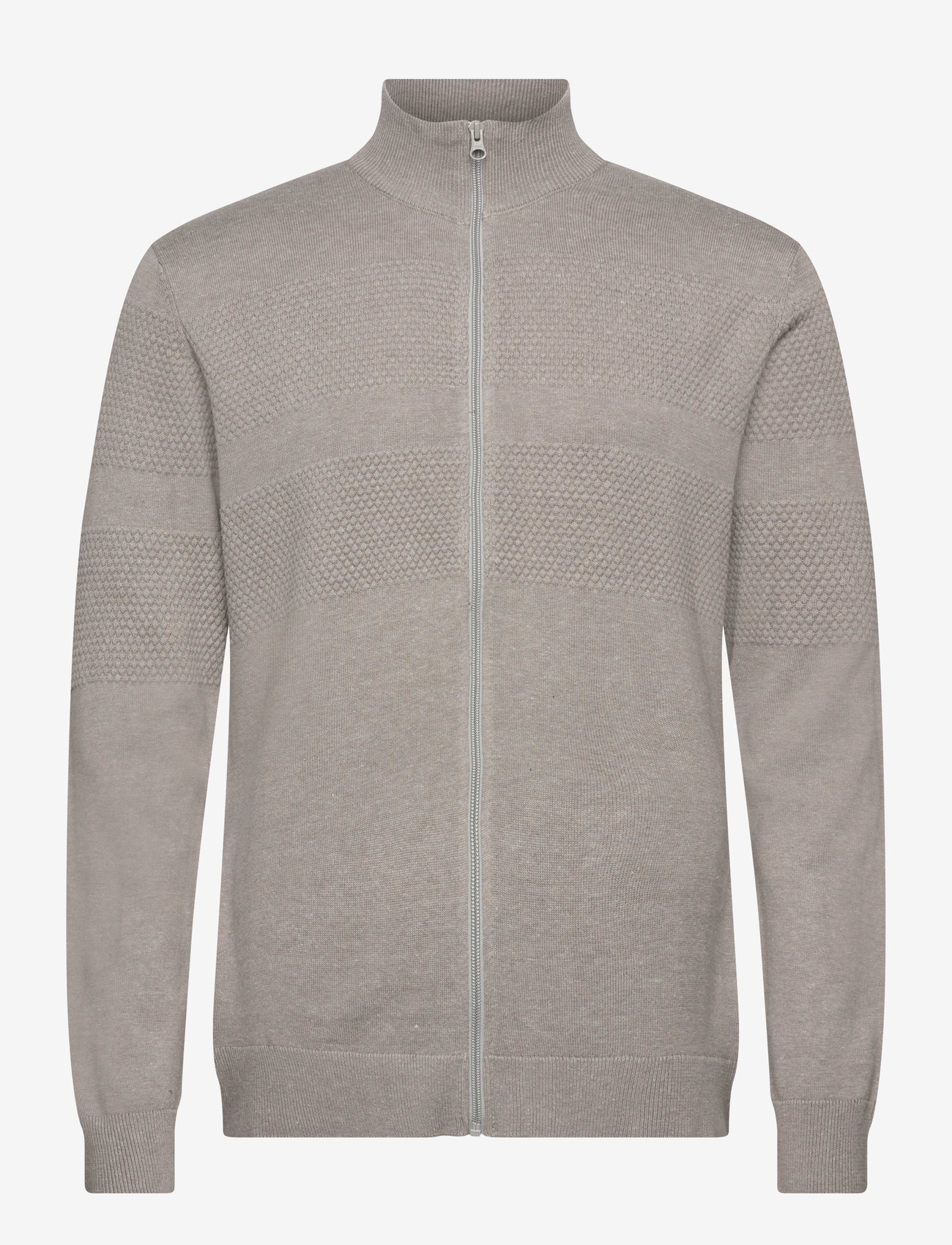 Lindbergh - Zip through purl cardigan - herbstliche kleidung - grey mel - 1