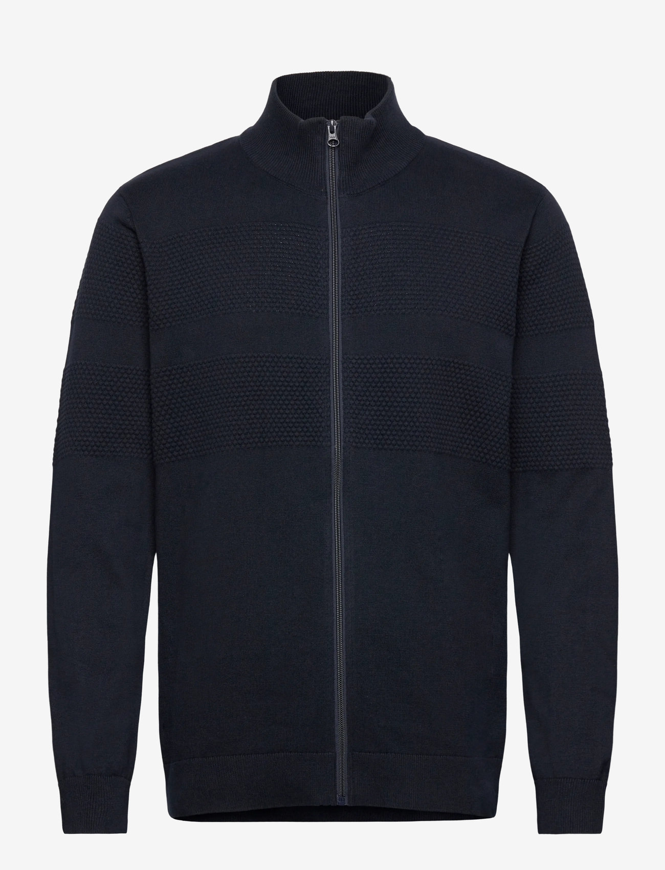 Lindbergh - Zip through purl cardigan - höstkläder - navy - 0