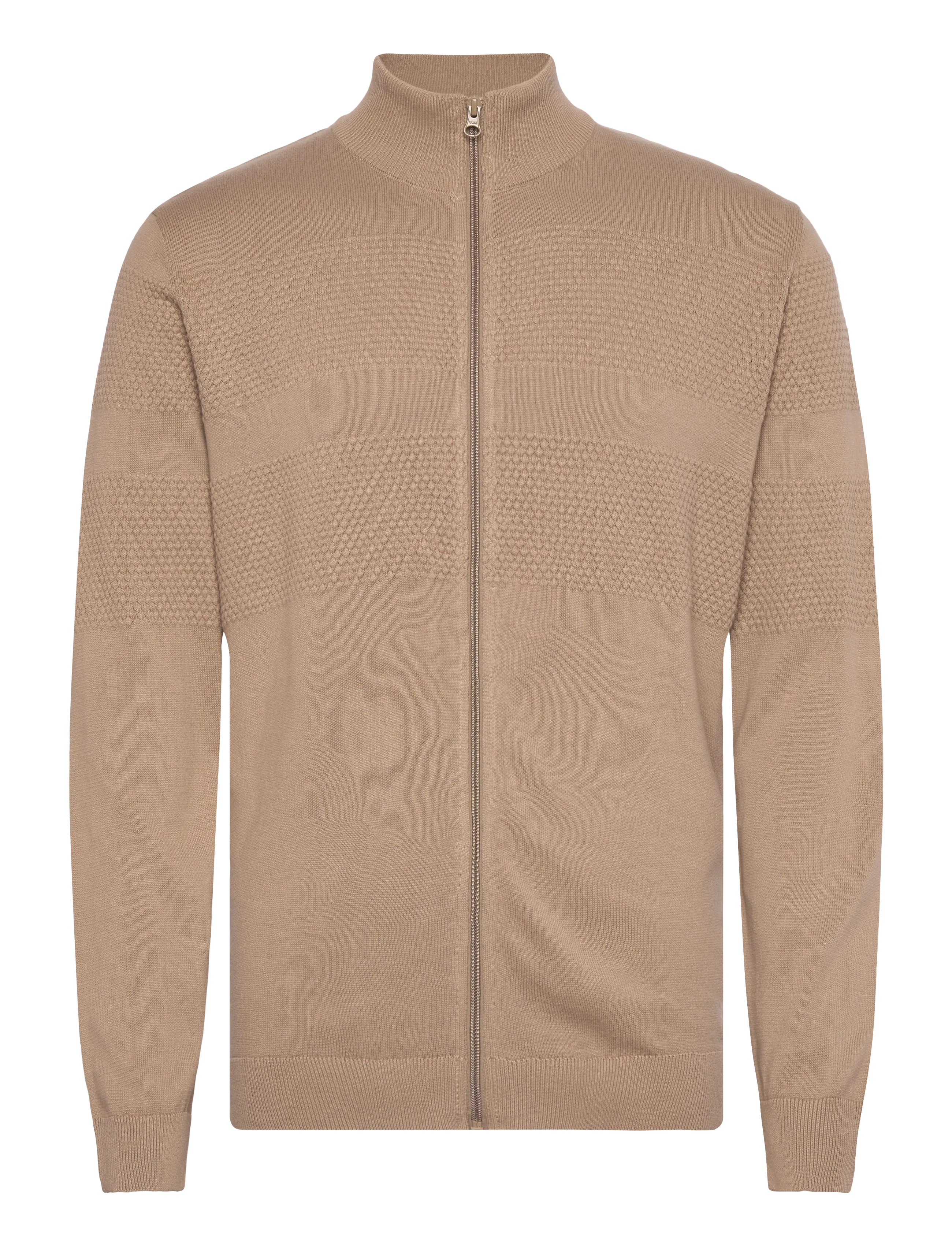 Lindbergh Zip through purl cardigan - Kleding - SAND / beige