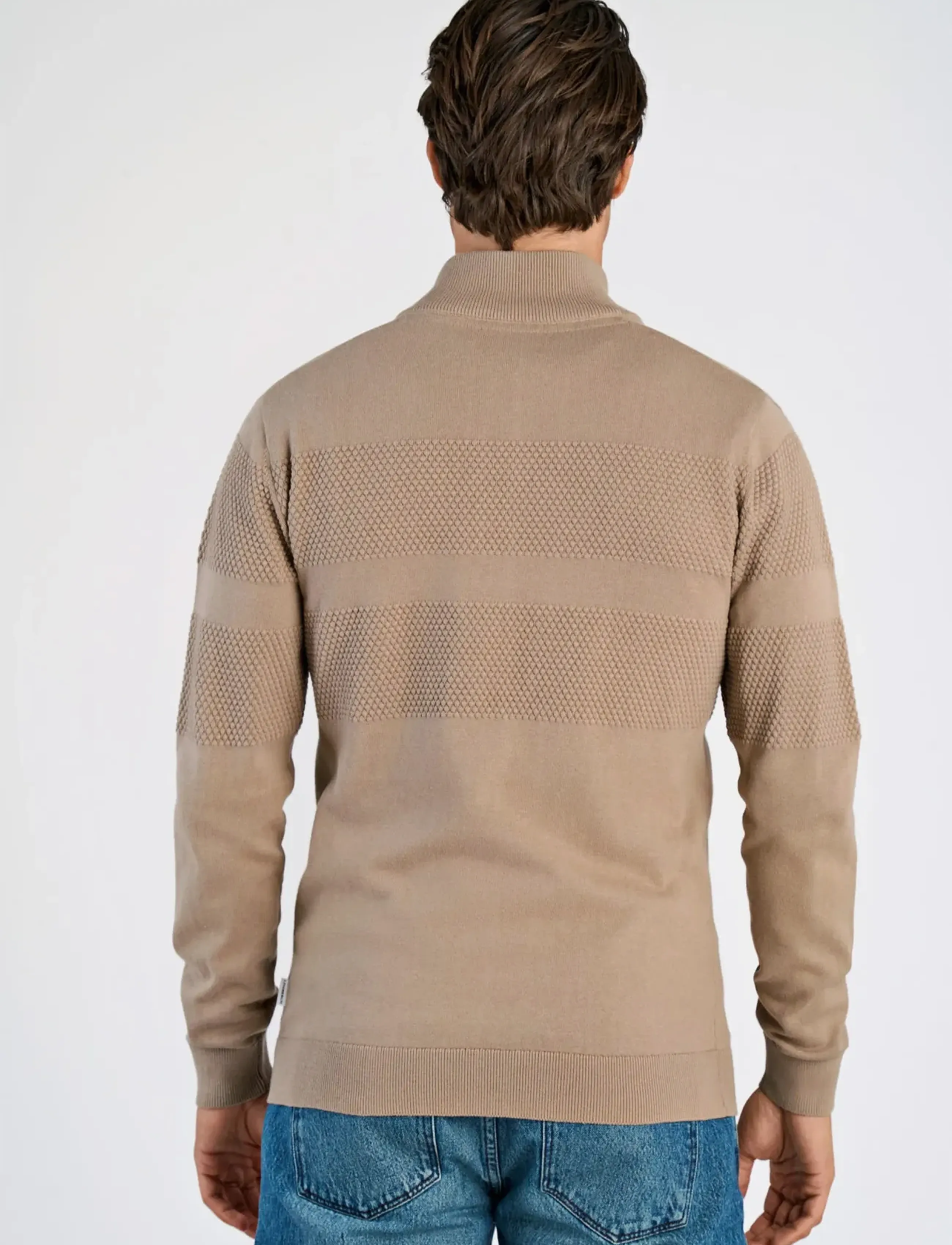 Lindbergh - Zip through purl cardigan - fødselsdagsgaver - sand - 4