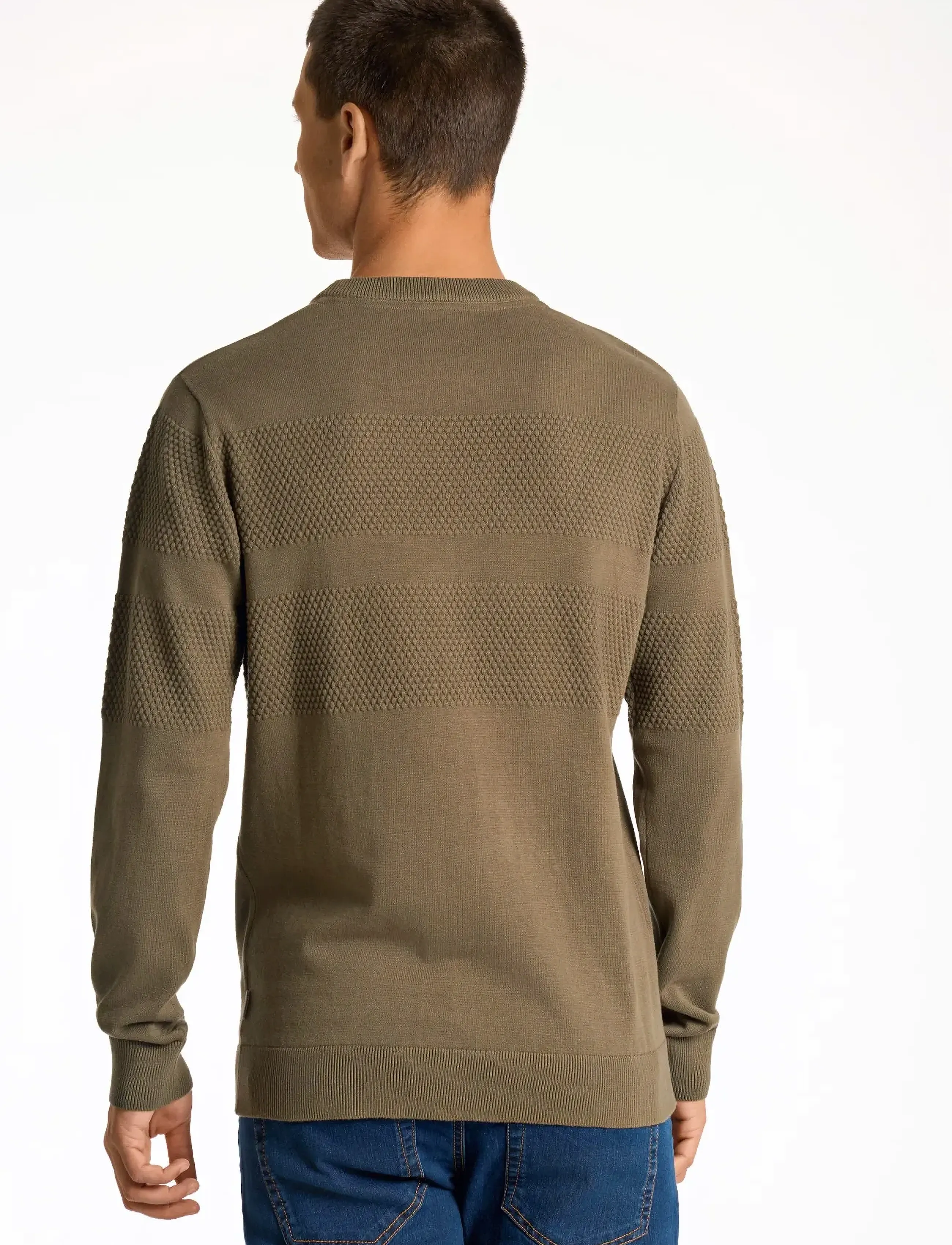 Lindbergh - Purl knit o-neck jumper - podstawowa odzież z dzianiny - army - 4