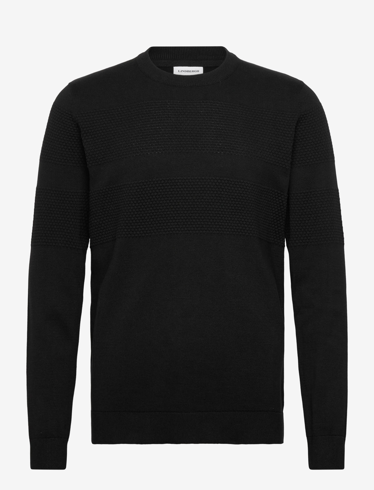 Lindbergh - Purl knit o-neck jumper - trøjer - black - 1