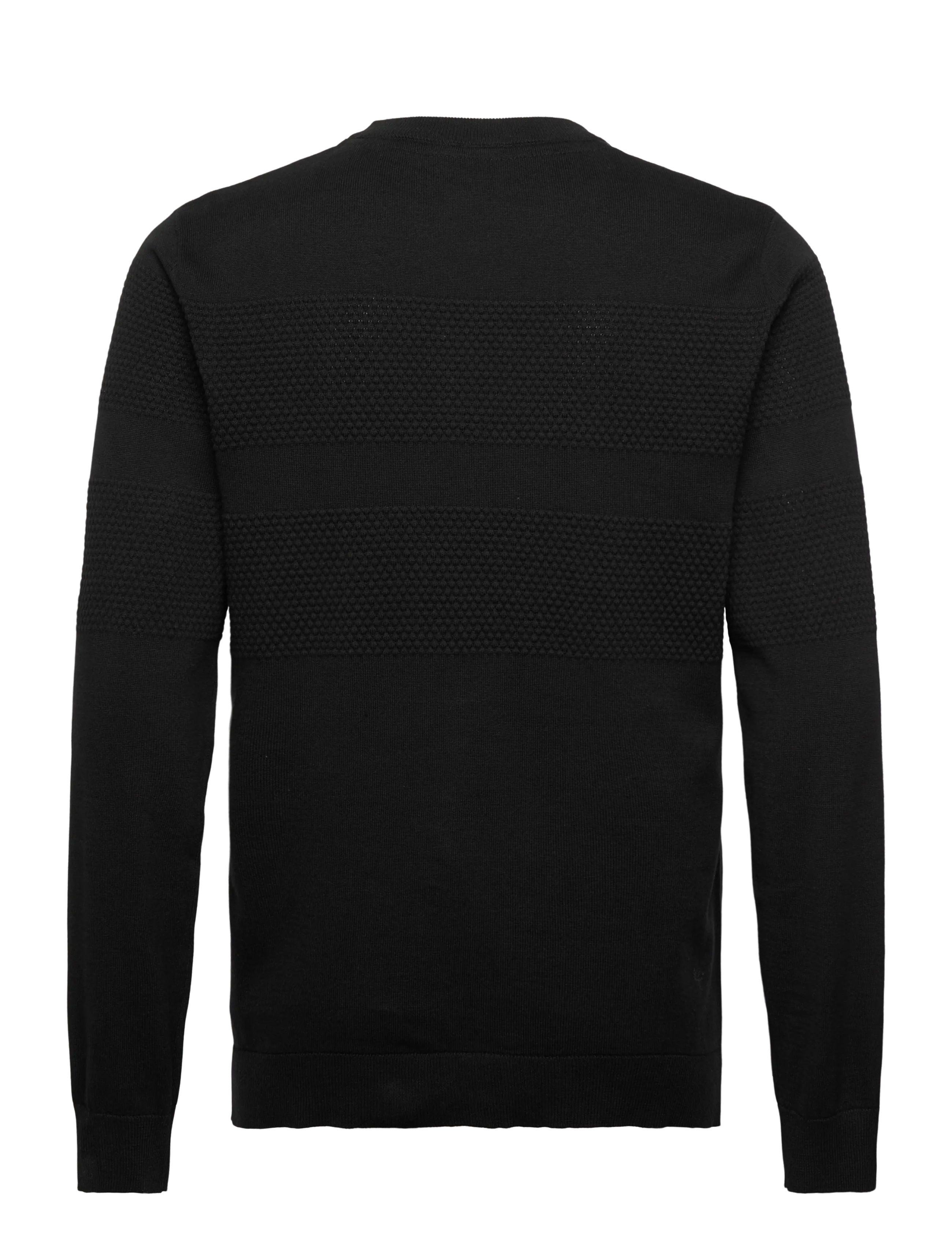 Lindbergh - Purl knit o-neck jumper - strik - black - 2