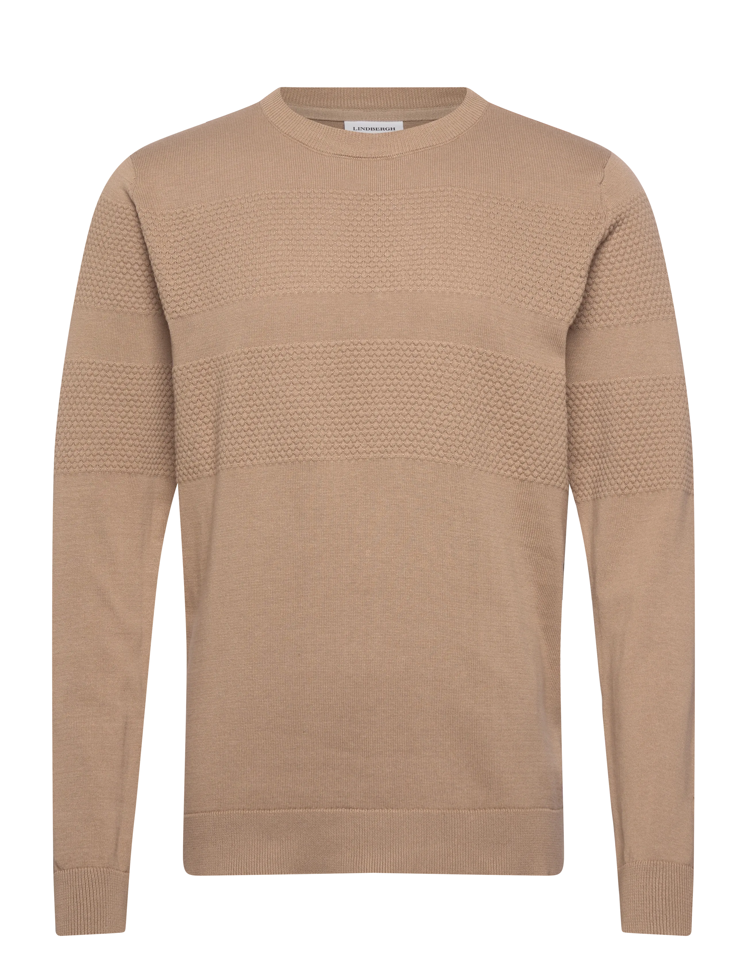 LINDBERGH Purl Knit O-Neck Jumper Beige - XL - Herren