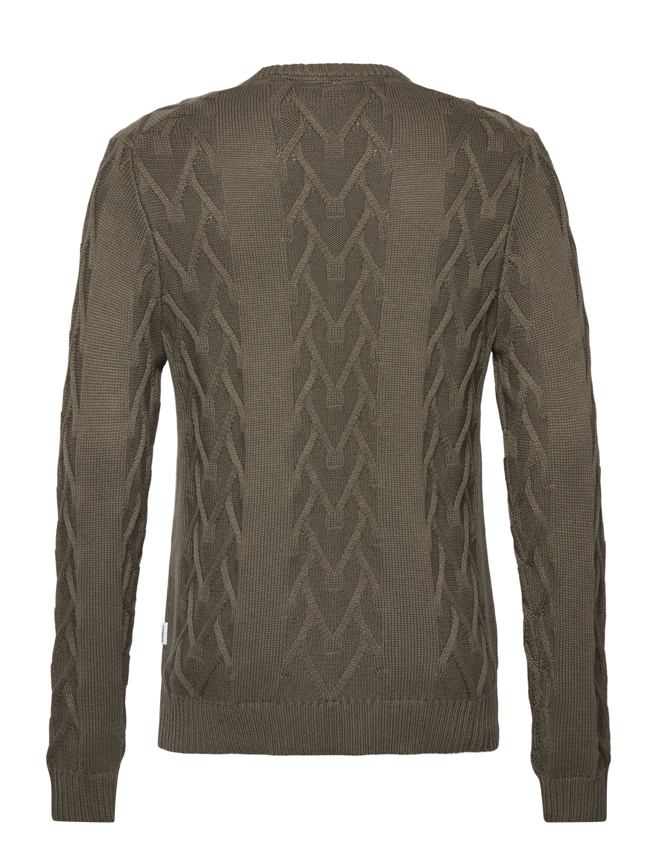 Lindbergh - Cable o-neck knit - trøjer - army mel - 1