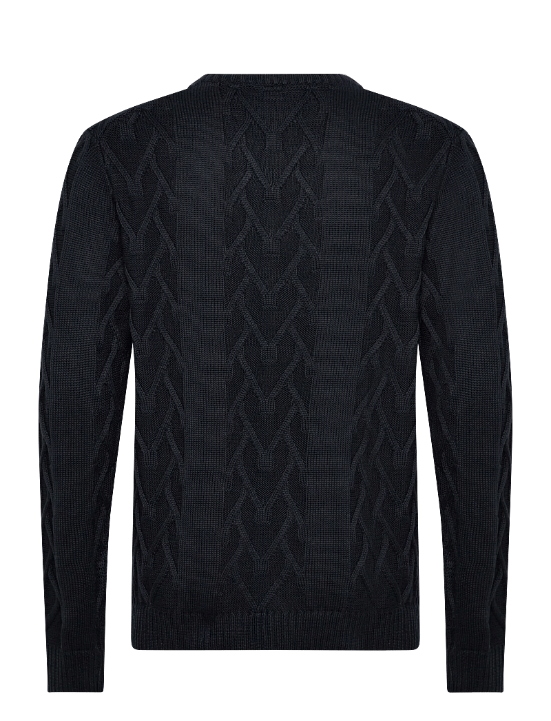 Lindbergh - Cable o-neck knit - rund hals - navy - 1