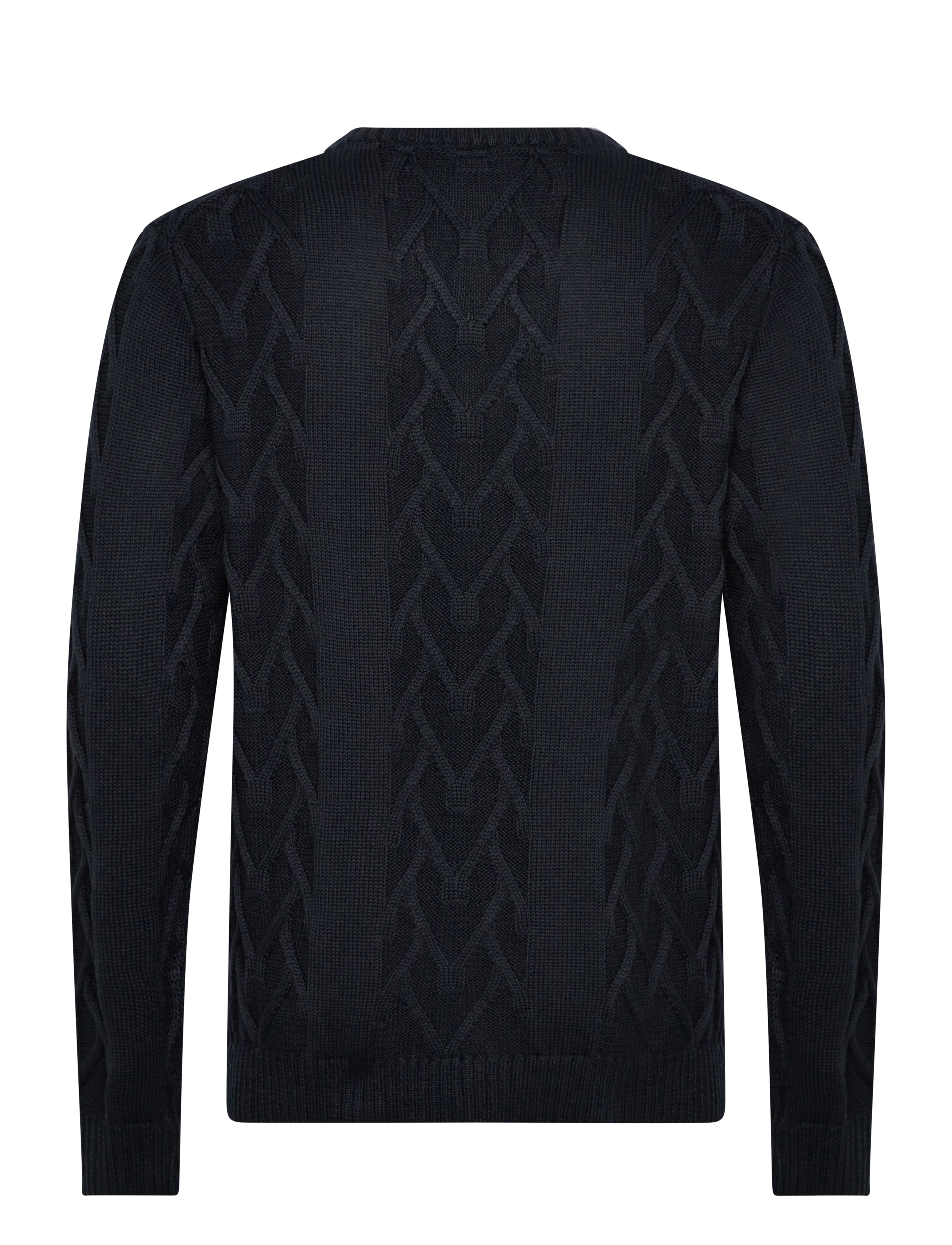 Lindbergh - Cable o-neck knit - rundhalsad - navy - 1
