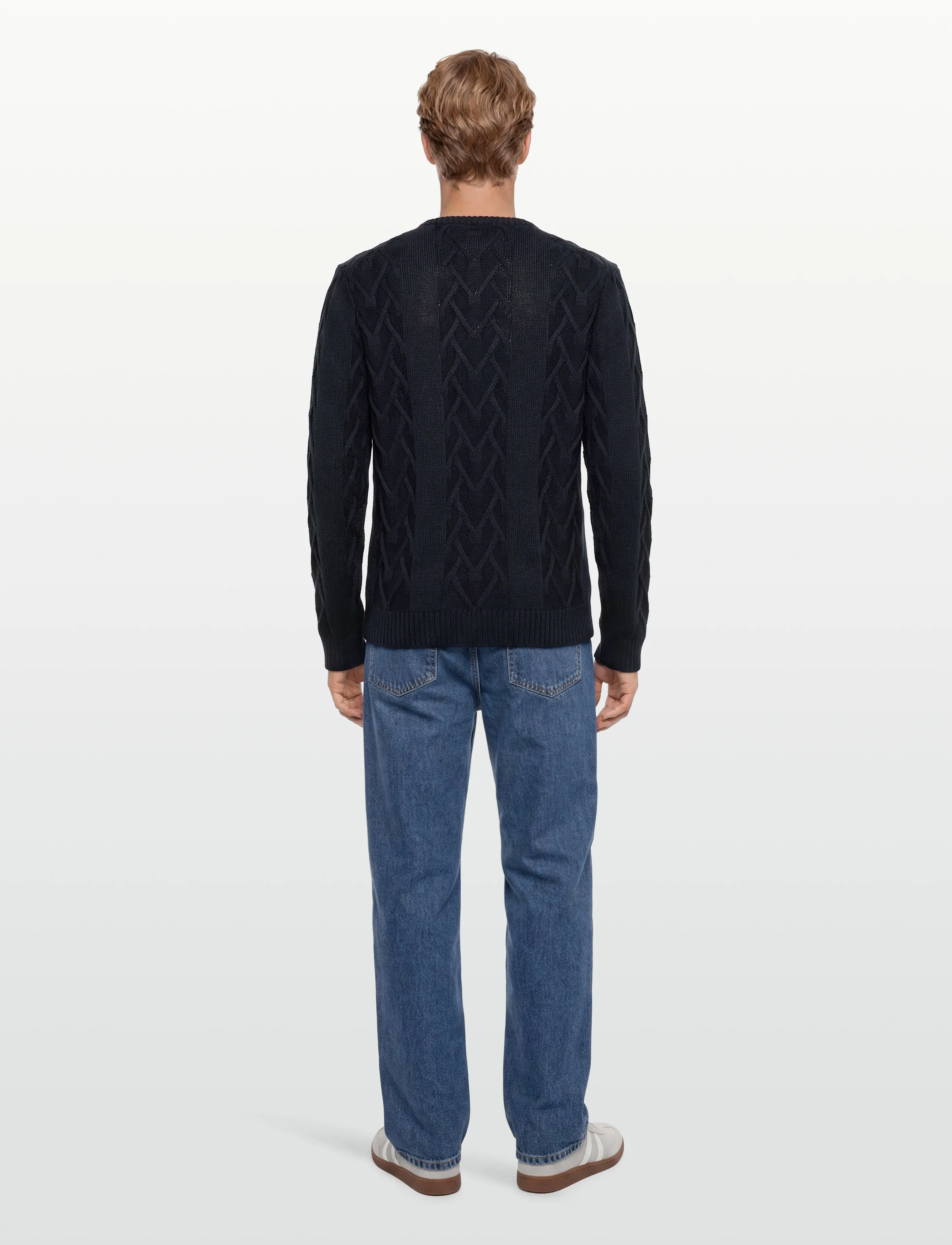 Lindbergh - Cable o-neck knit - rundhals - navy - 4