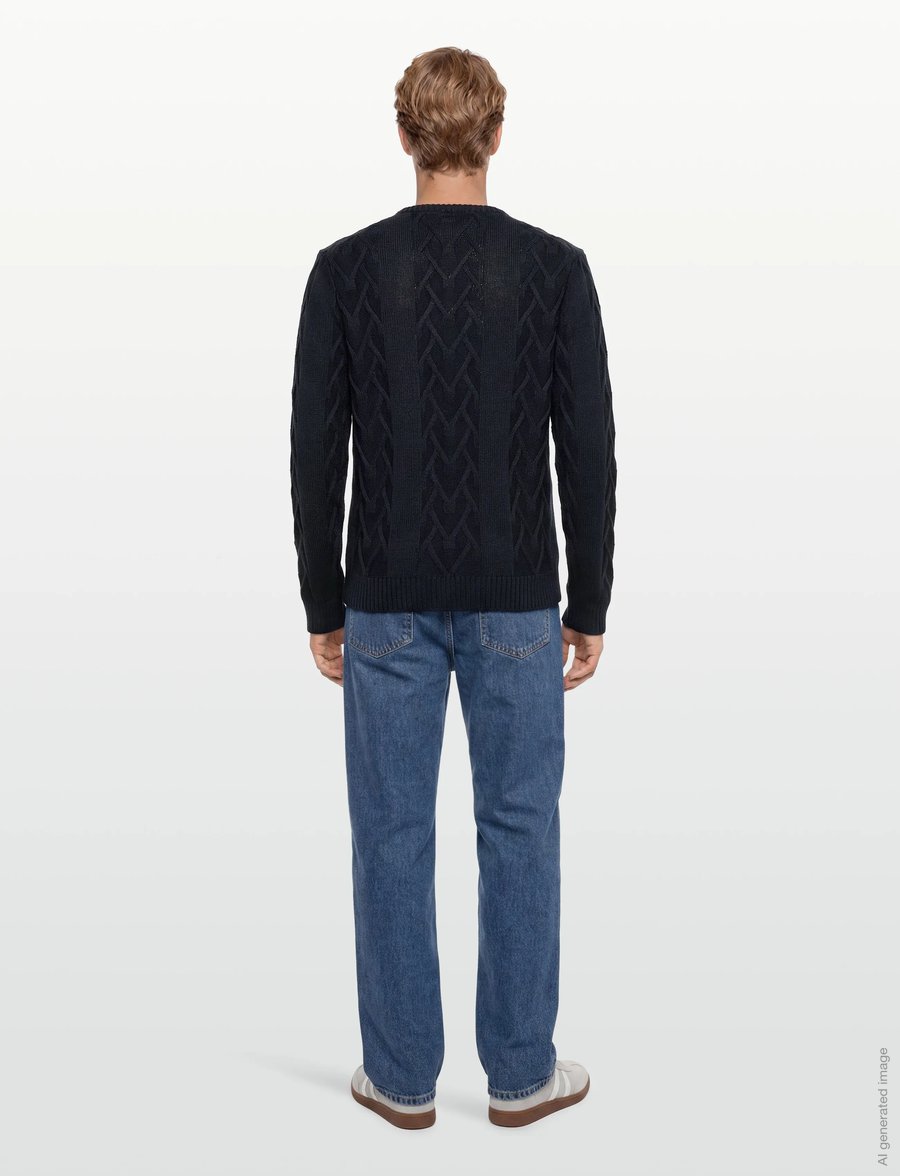 Lindbergh - Cable o-neck knit - rundhals - navy - 4