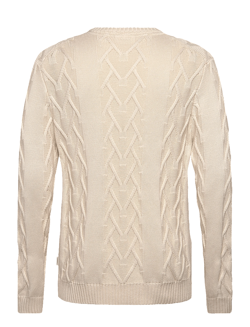 Lindbergh - Cable o-neck knit - rund hals - off white - 1