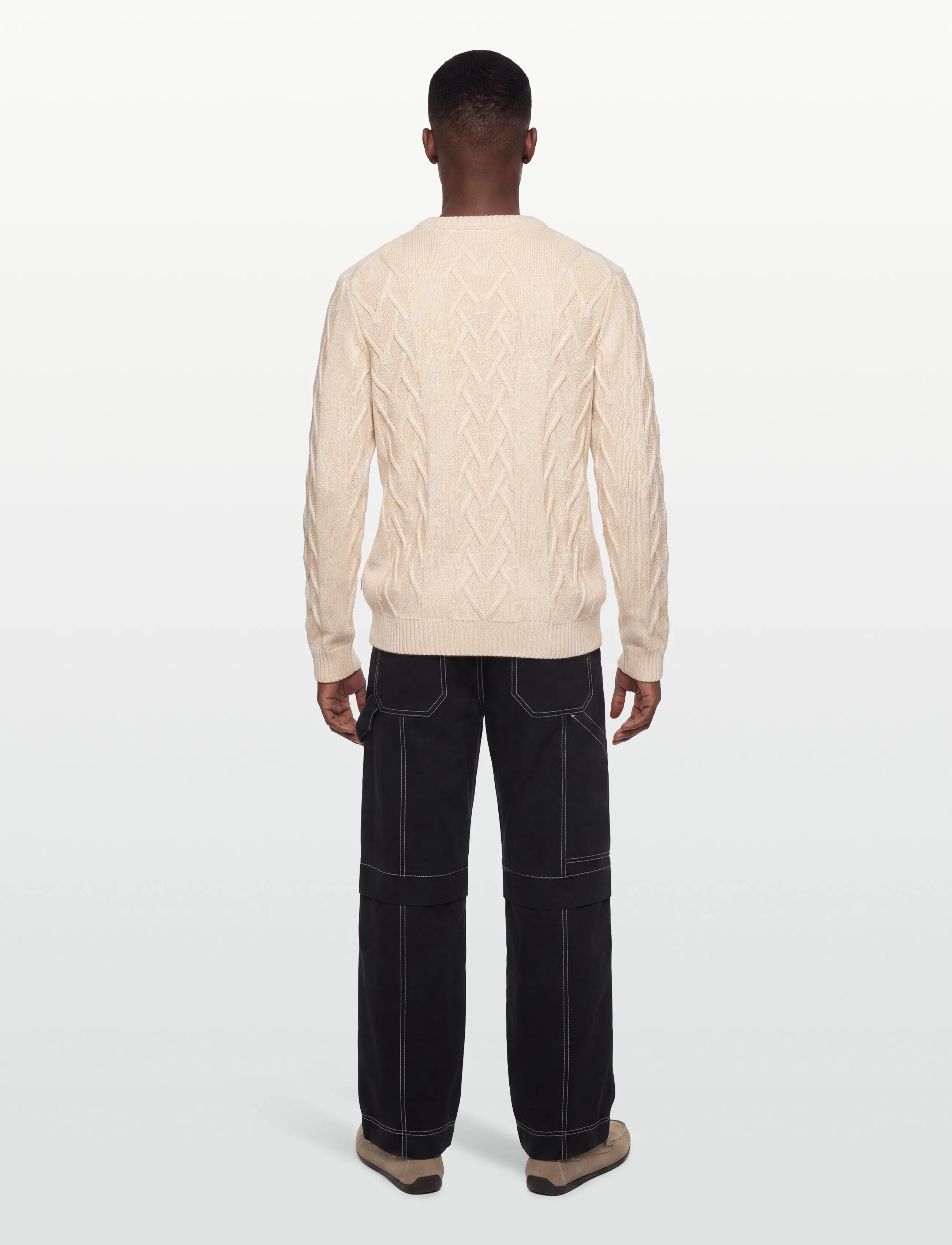 Lindbergh - Cable o-neck knit - rund hals - off white - 4