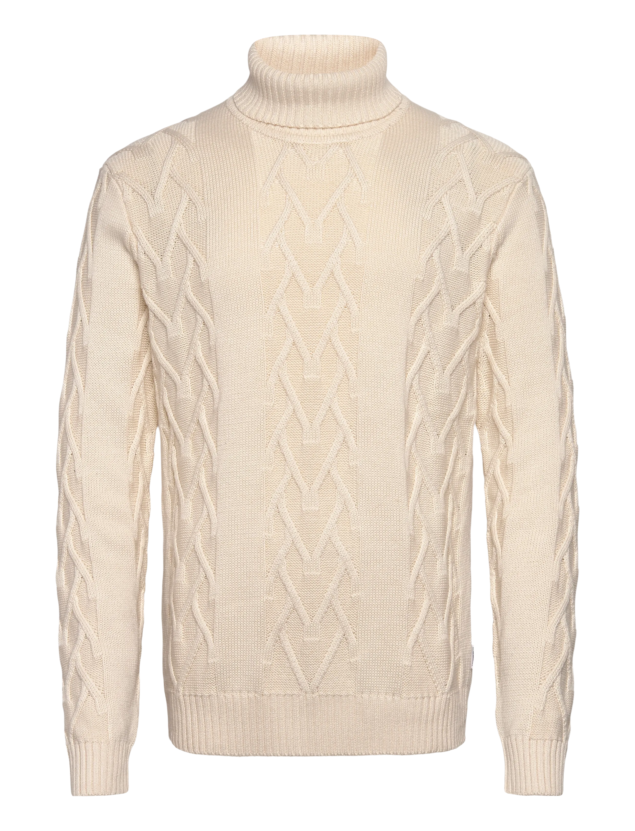 LINDBERGH Cable Roll-Neck Knit Cream - XXL - Herren