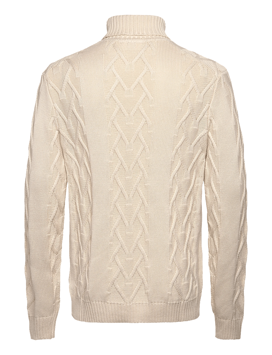 Lindbergh - Cable roll-neck knit - turtlenecks - off white - 2