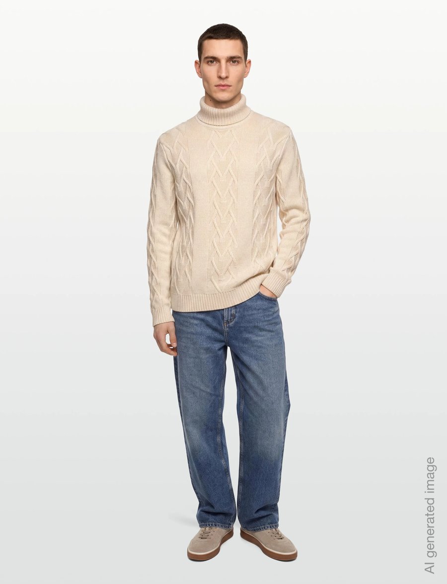 Lindbergh - Cable roll-neck knit - turtlenecks - off white - 0