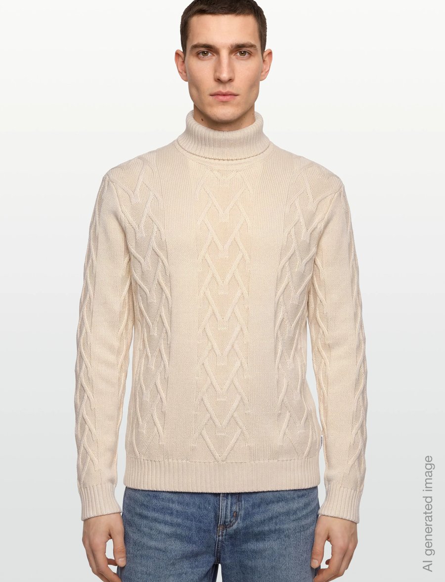 Lindbergh - Cable roll-neck knit - turtlenecks - off white - 3