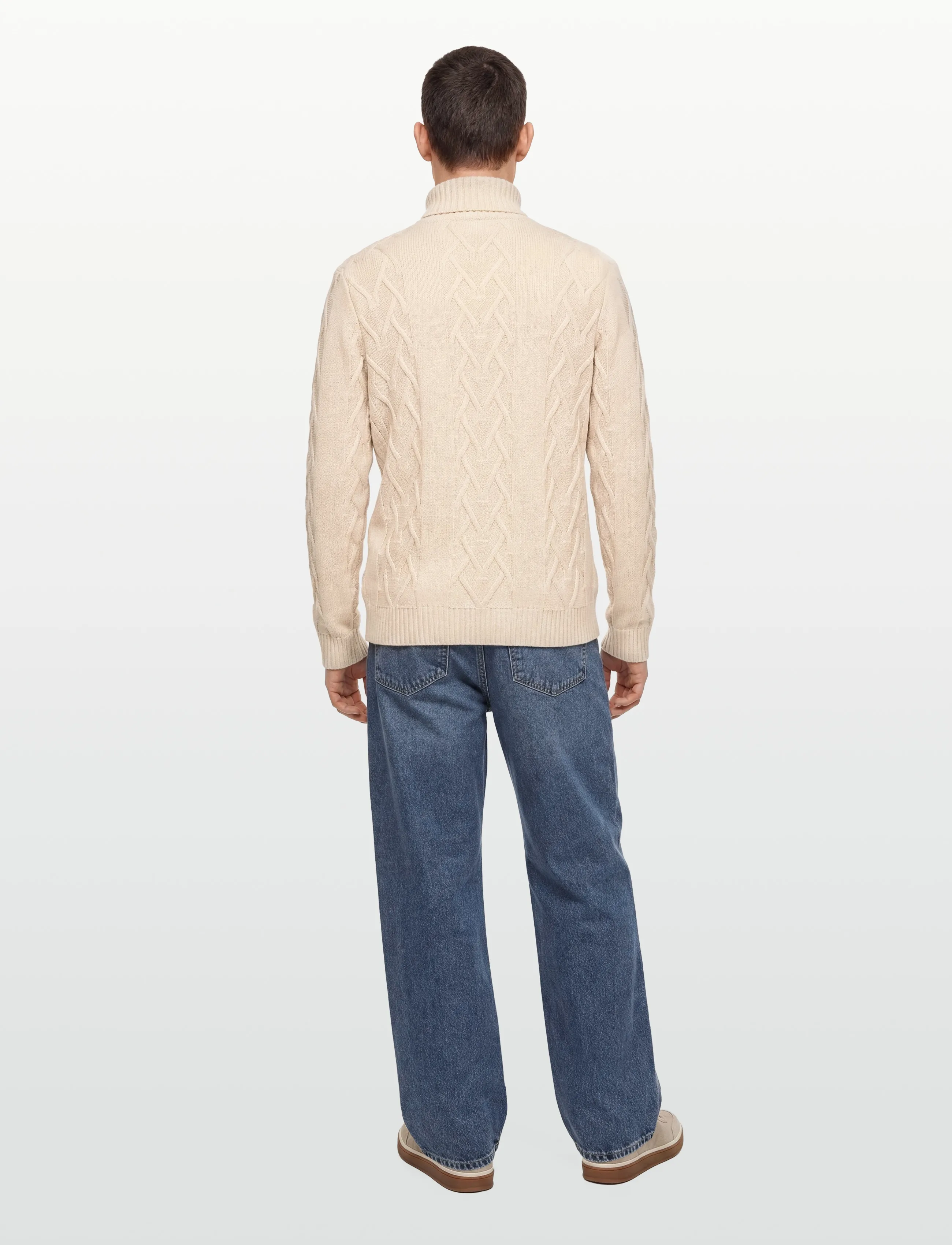 Lindbergh - Cable roll-neck knit - polokrage - off white - 4
