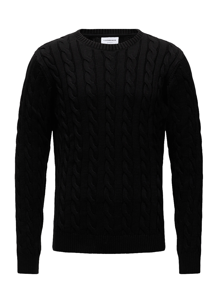 Lindbergh - Cabel knit - round necks - black - 0