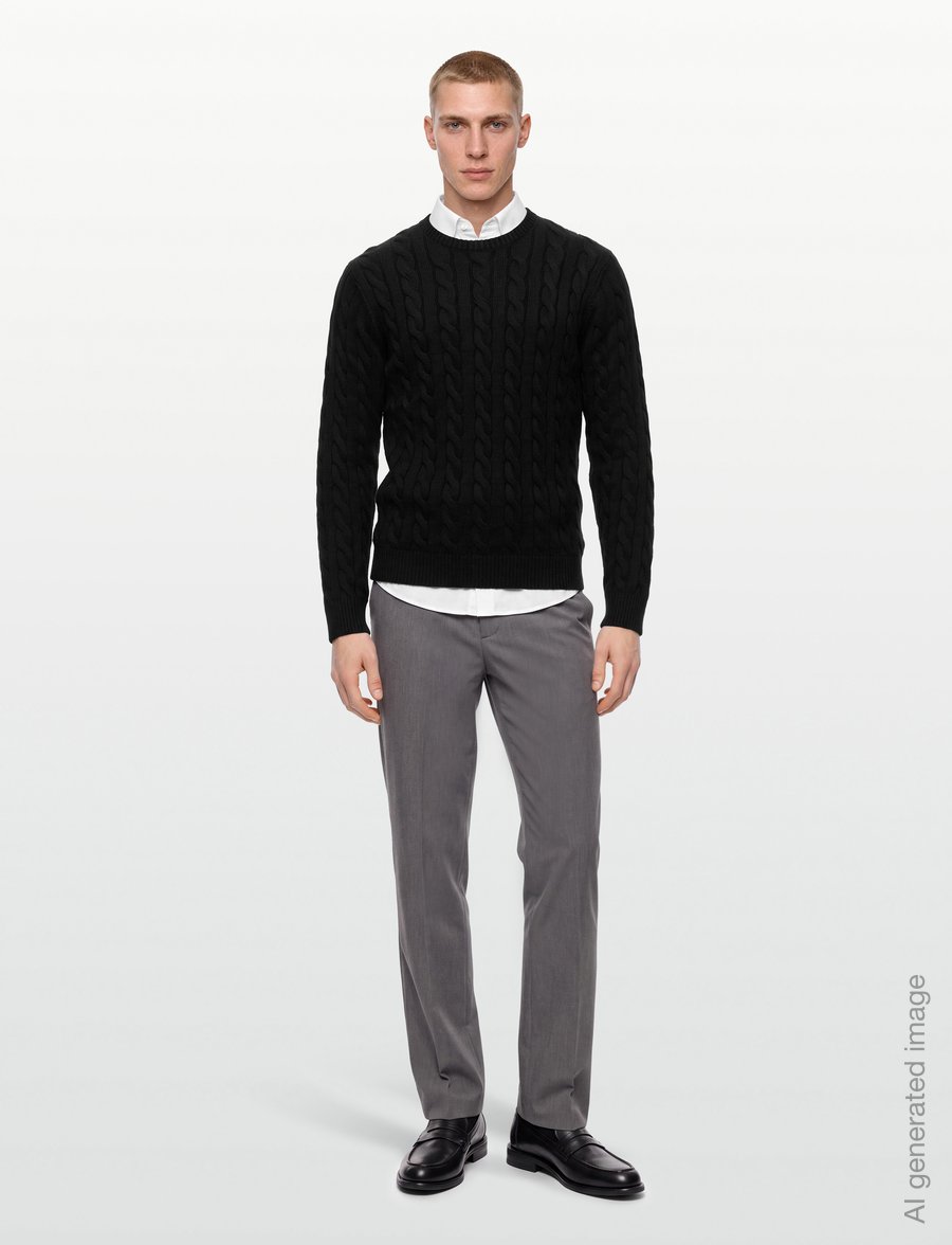 Lindbergh - Cabel knit - round necks - black - 0