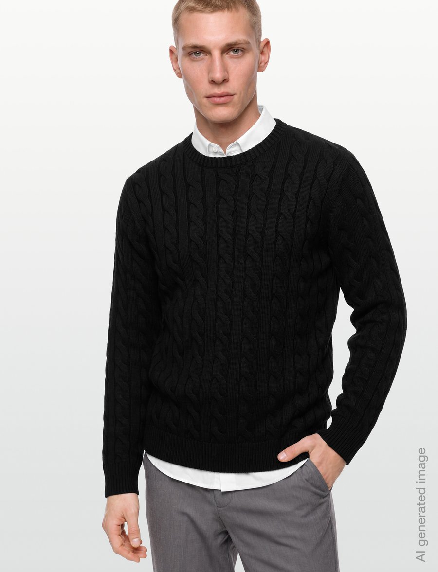 Lindbergh - Cabel knit - rundhals - black - 2