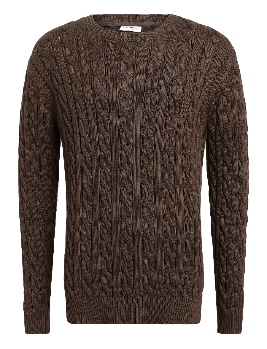 Lindbergh - Cabel knit - rundhals - dk brown - 0