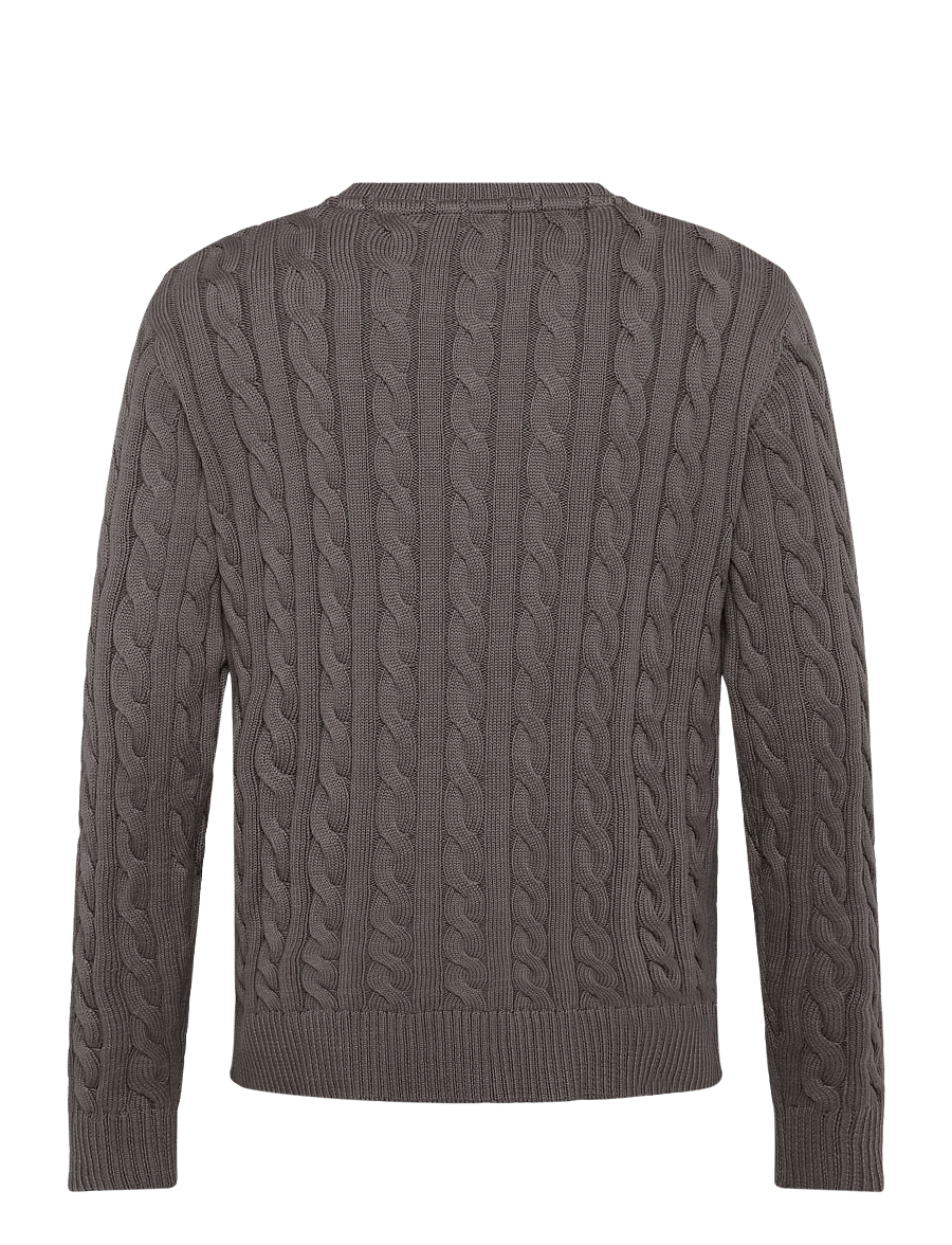 Lindbergh - Cabel knit - round necks - stone grey - 1